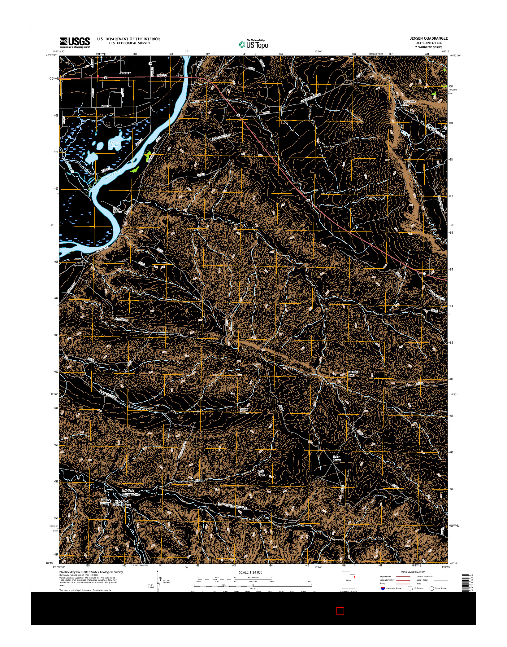 USGS US TOPO 7.5-MINUTE MAP FOR JENSEN, UT 2017