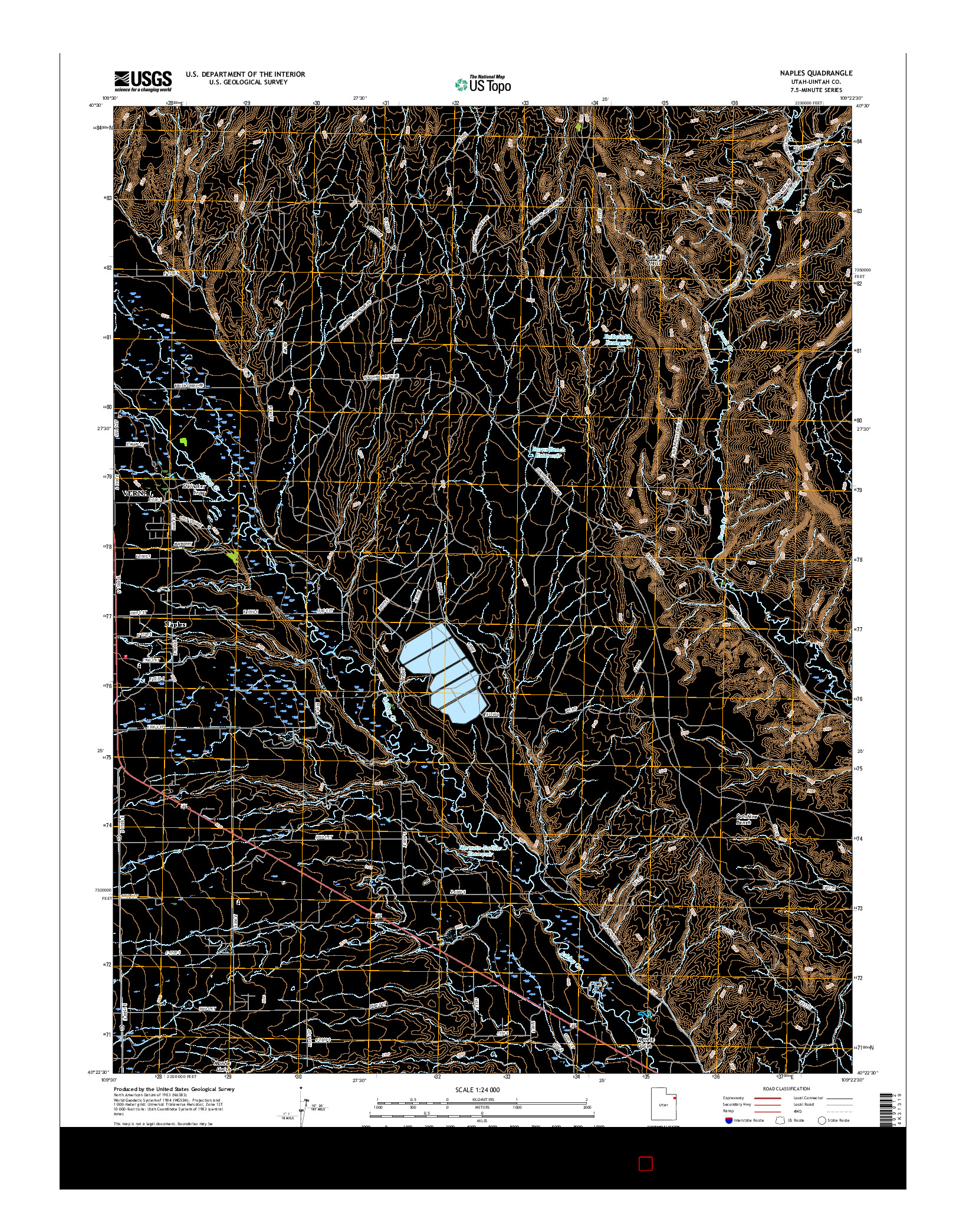 USGS US TOPO 7.5-MINUTE MAP FOR NAPLES, UT 2017