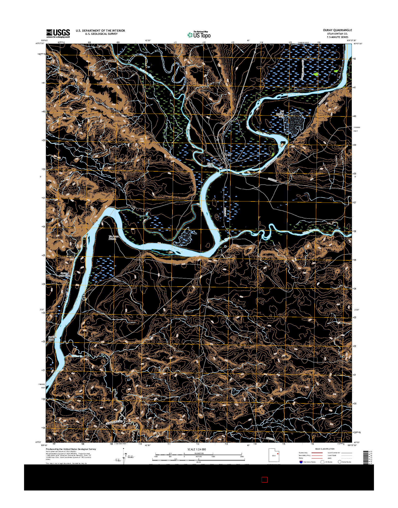 USGS US TOPO 7.5-MINUTE MAP FOR OURAY, UT 2017