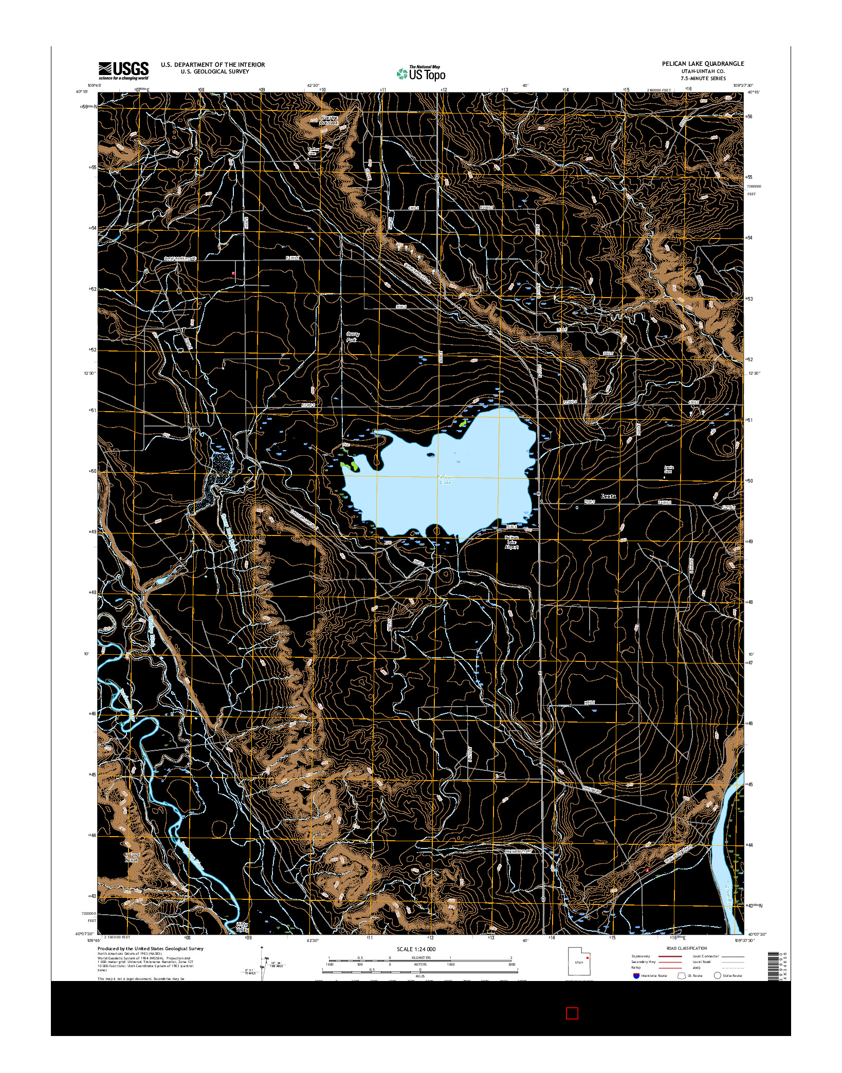 USGS US TOPO 7.5-MINUTE MAP FOR PELICAN LAKE, UT 2017
