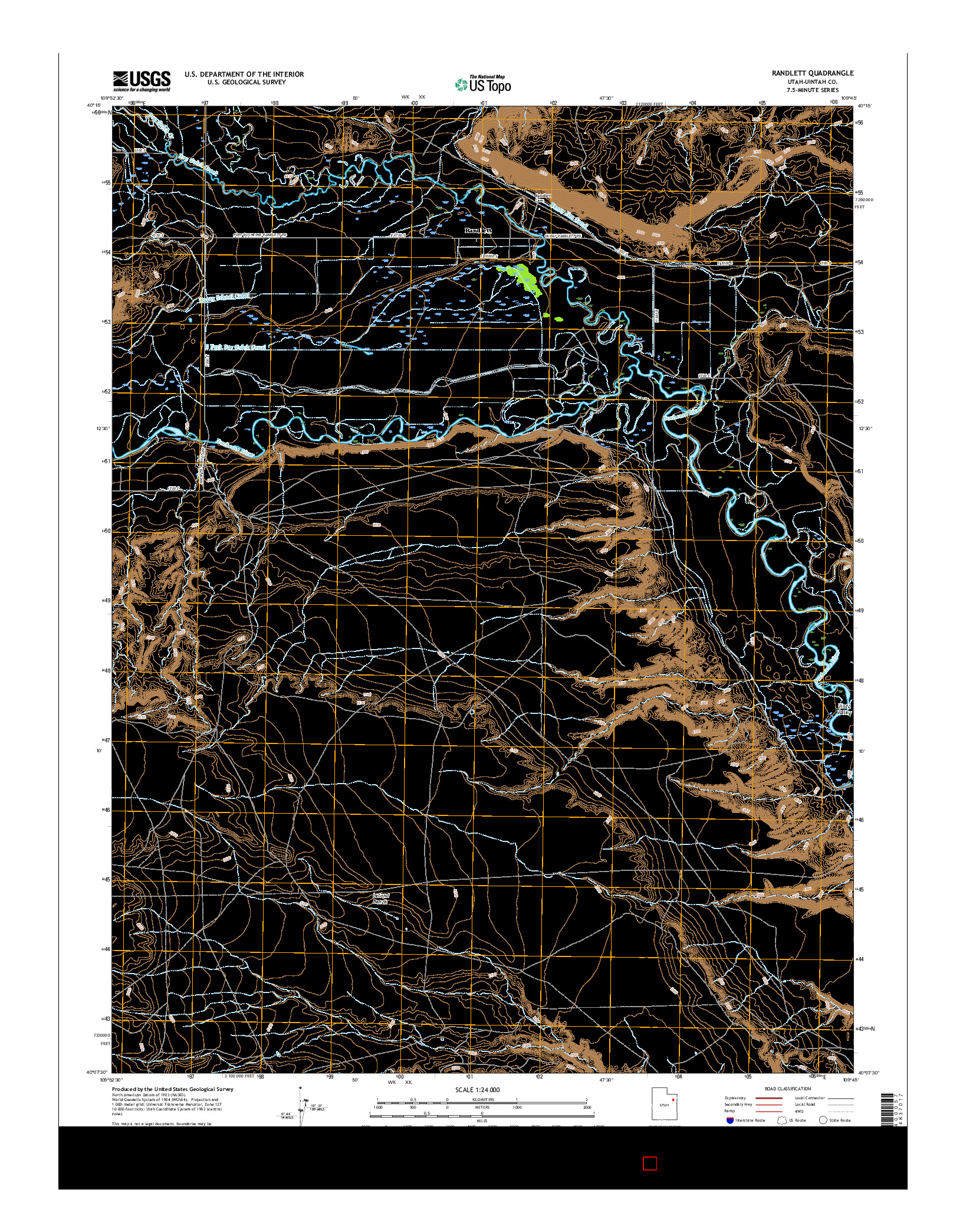 USGS US TOPO 7.5-MINUTE MAP FOR RANDLETT, UT 2017