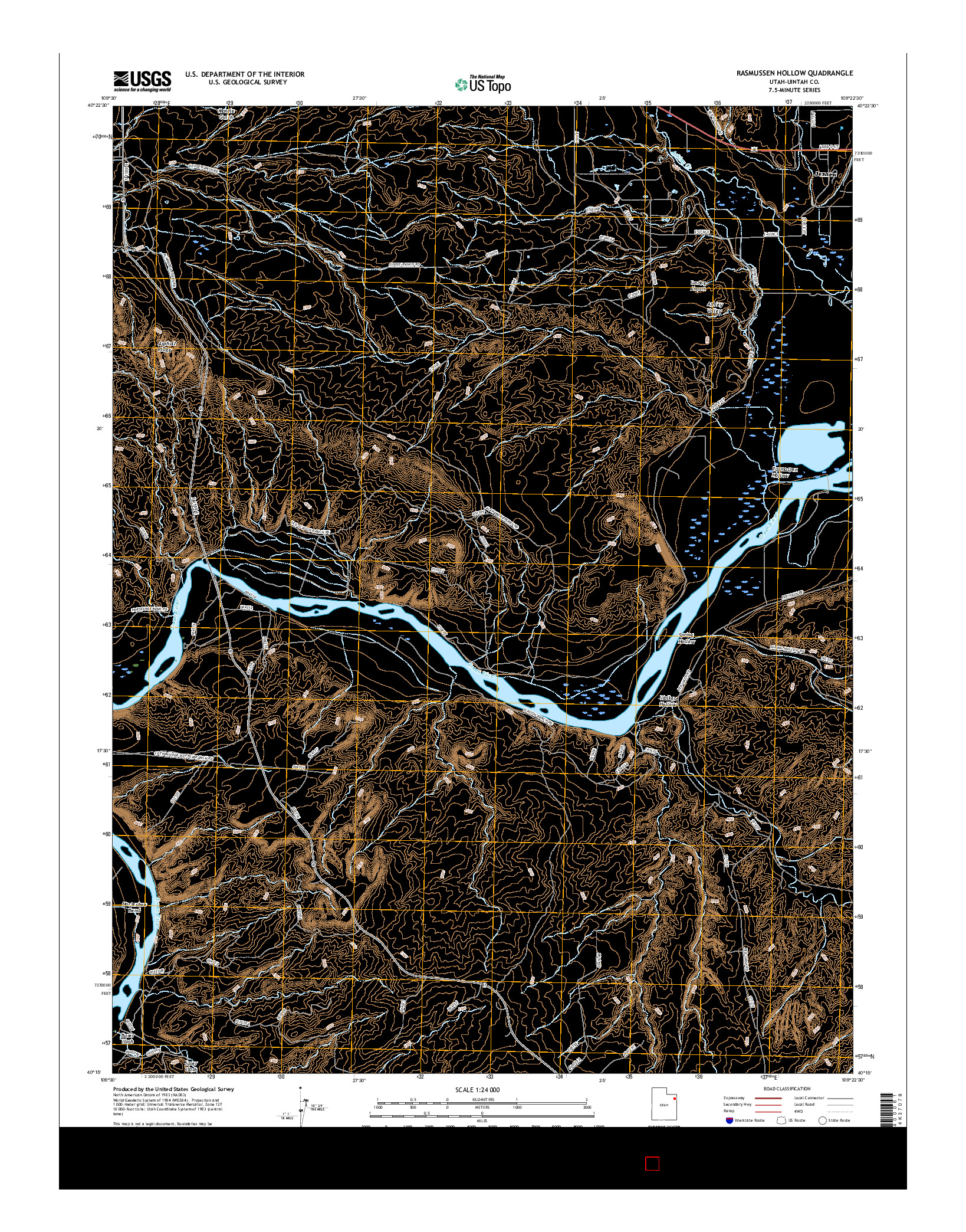 USGS US TOPO 7.5-MINUTE MAP FOR RASMUSSEN HOLLOW, UT 2017