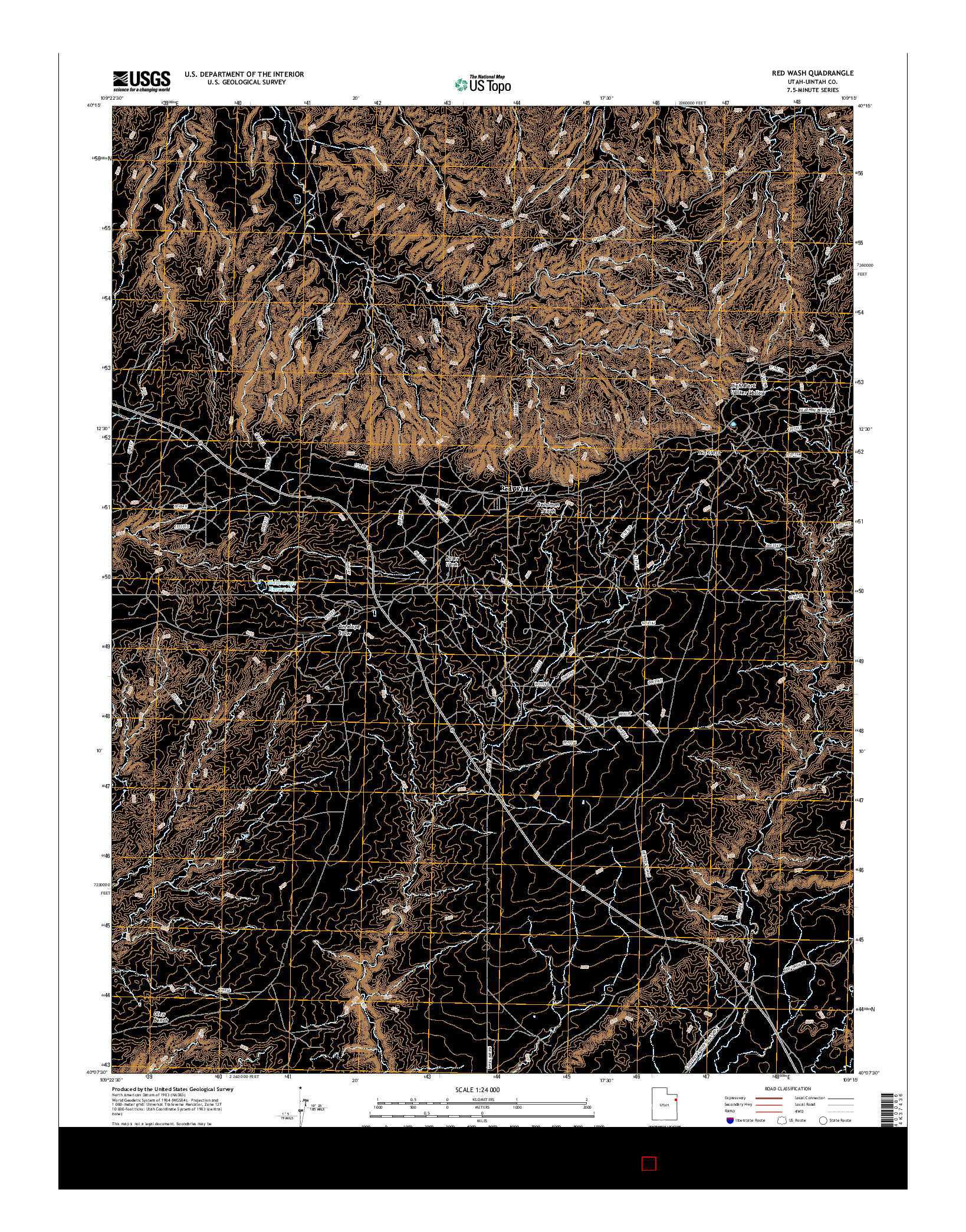 USGS US TOPO 7.5-MINUTE MAP FOR RED WASH, UT 2017