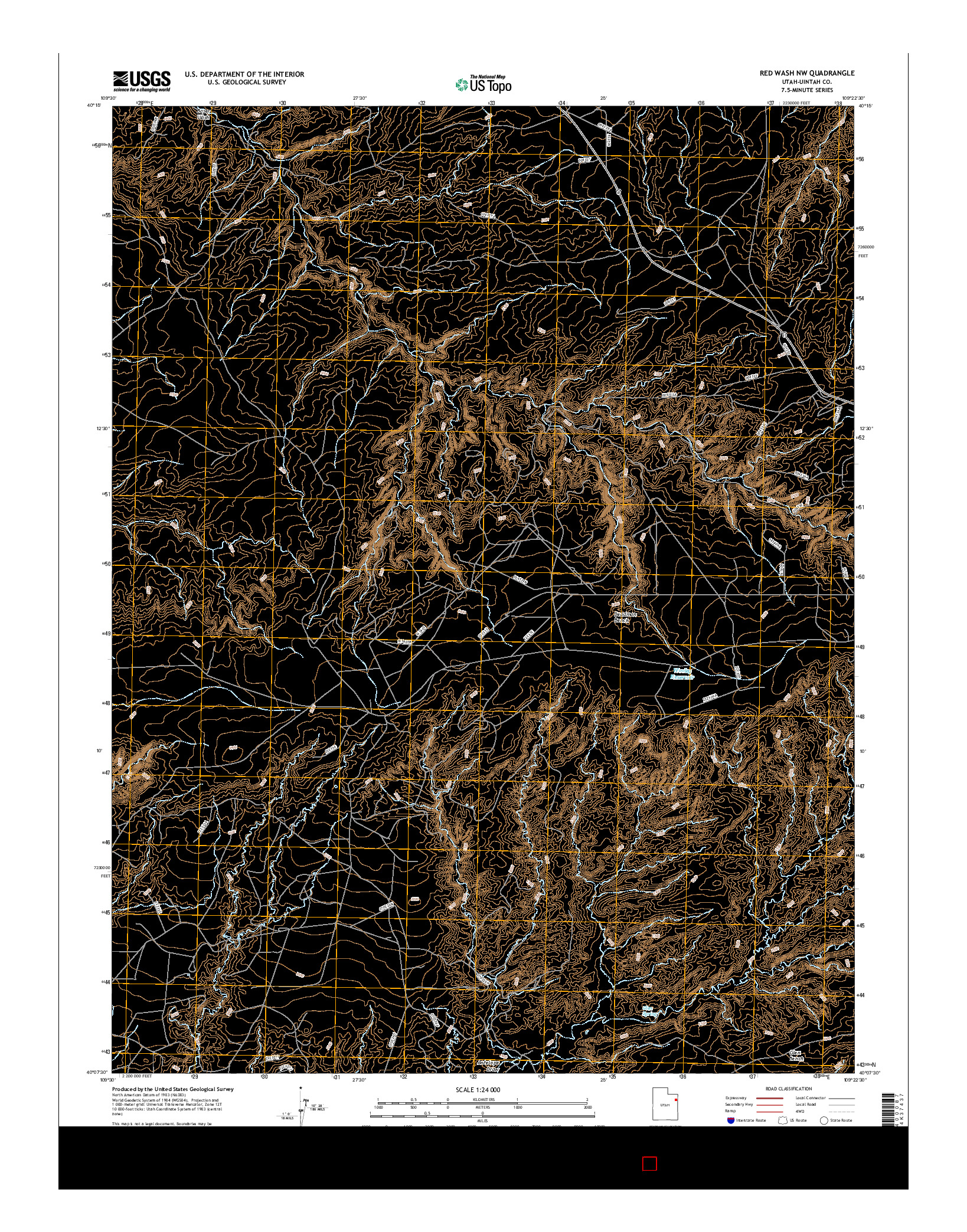 USGS US TOPO 7.5-MINUTE MAP FOR RED WASH NW, UT 2017