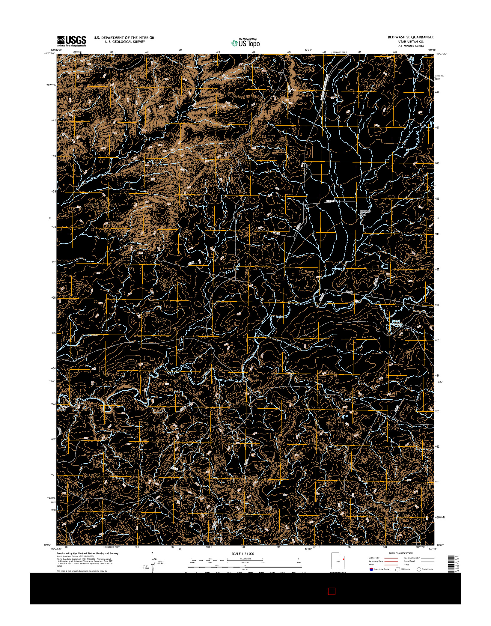 USGS US TOPO 7.5-MINUTE MAP FOR RED WASH SE, UT 2017
