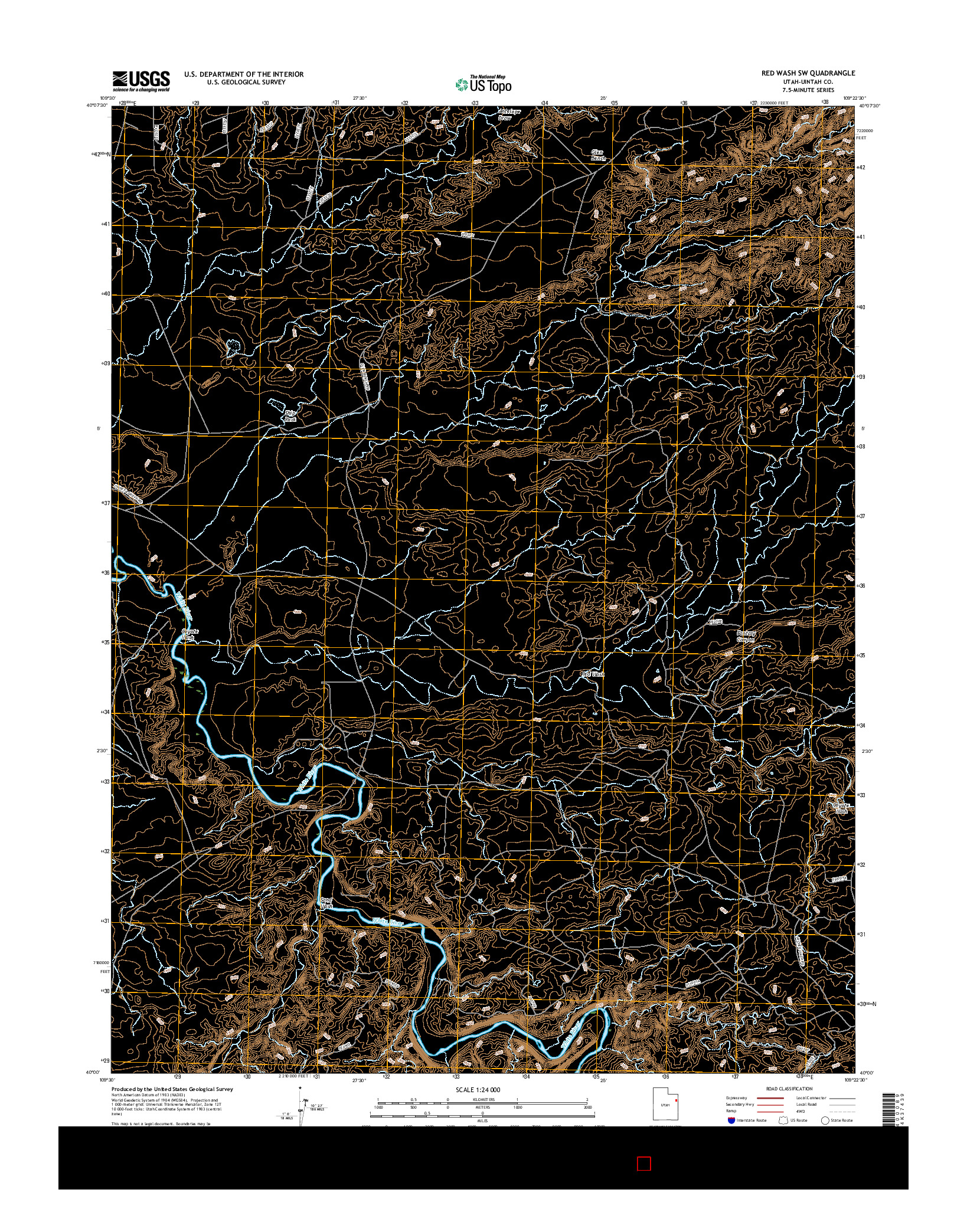 USGS US TOPO 7.5-MINUTE MAP FOR RED WASH SW, UT 2017