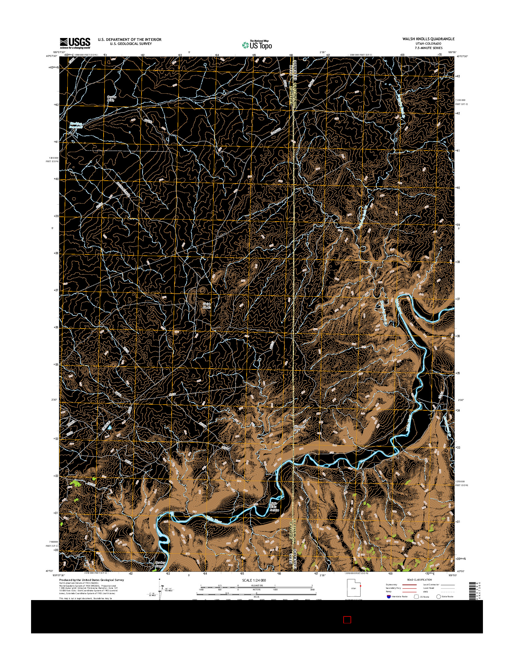 USGS US TOPO 7.5-MINUTE MAP FOR WALSH KNOLLS, UT-CO 2017