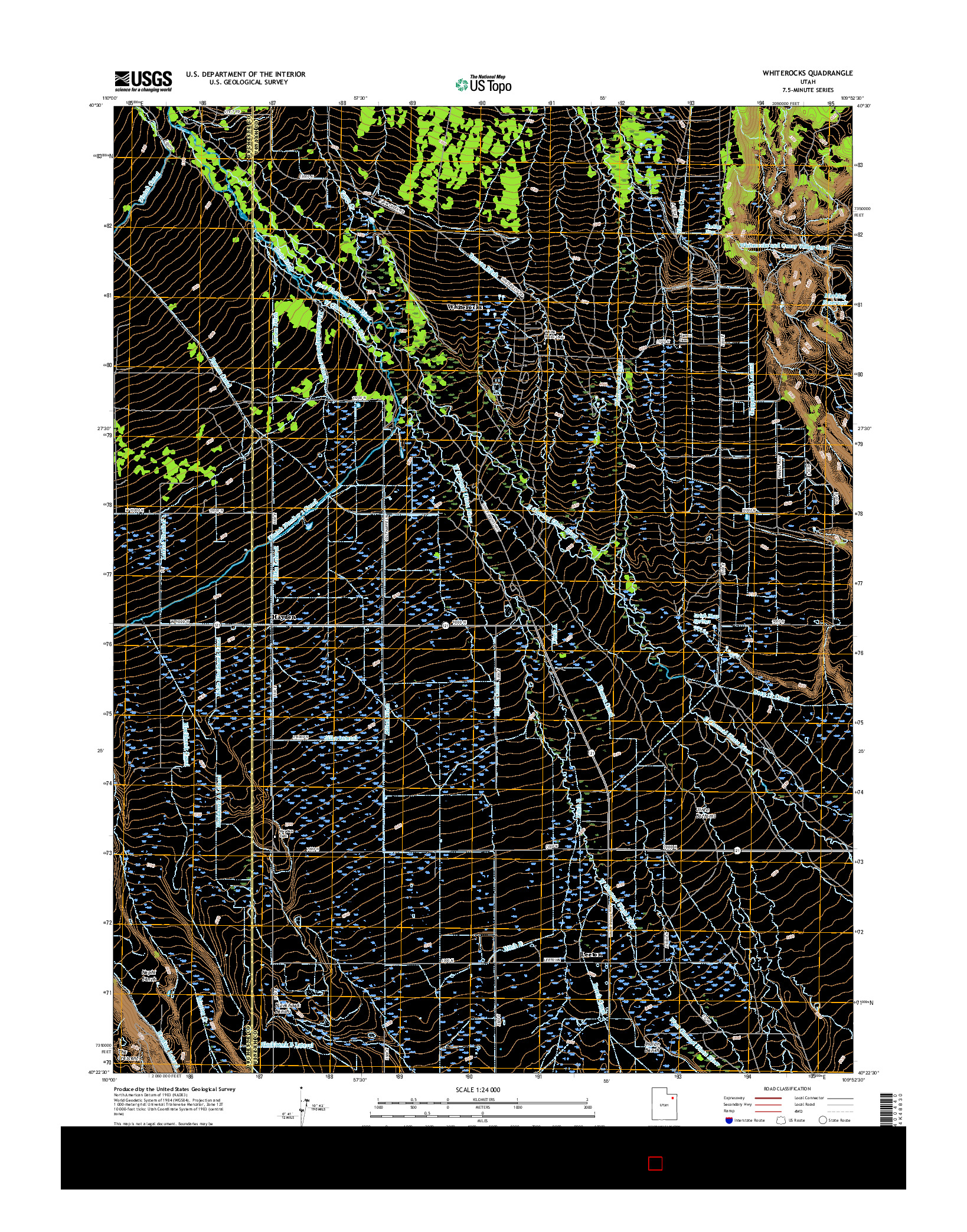 USGS US TOPO 7.5-MINUTE MAP FOR WHITEROCKS, UT 2017