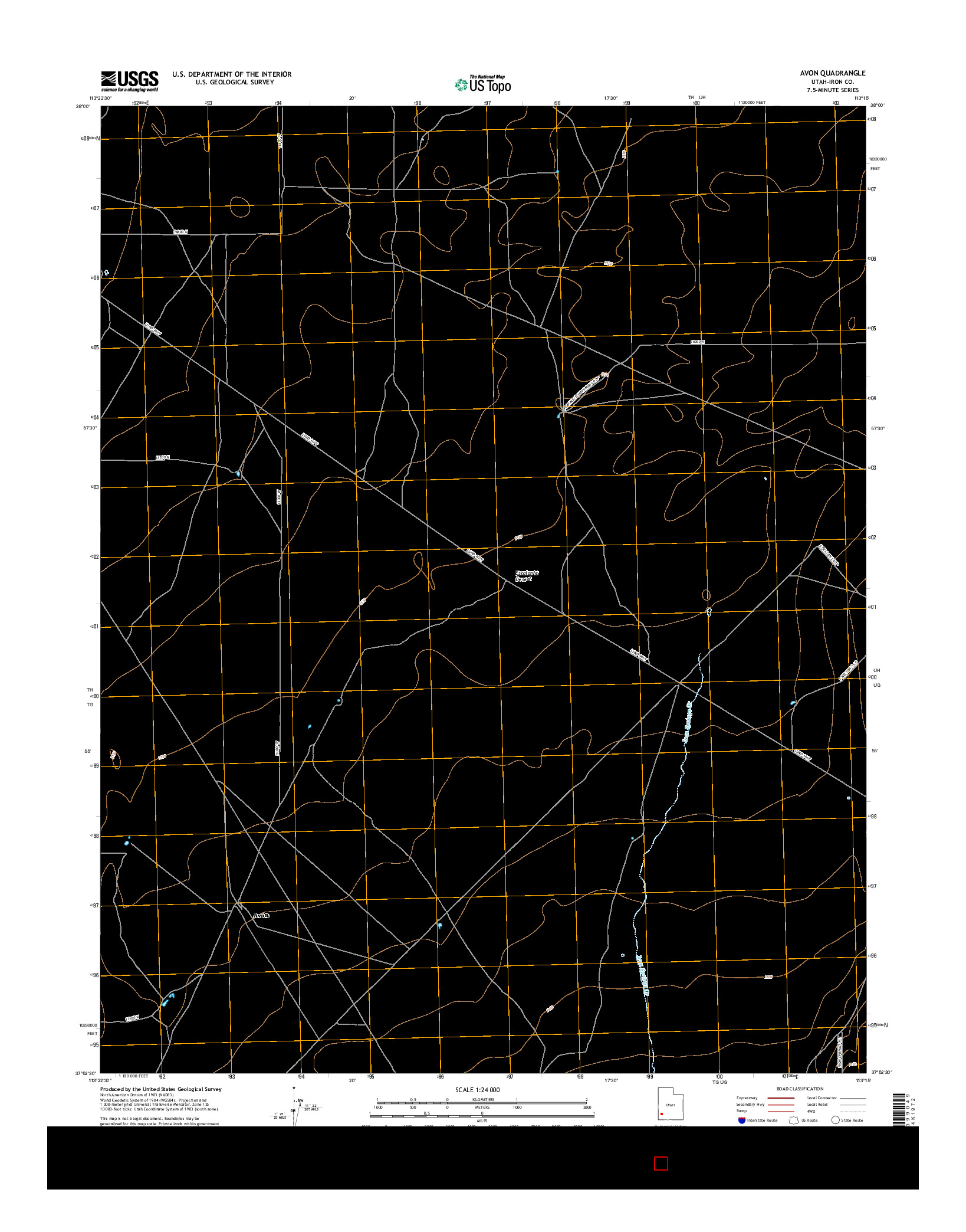 USGS US TOPO 7.5-MINUTE MAP FOR AVON, UT 2017