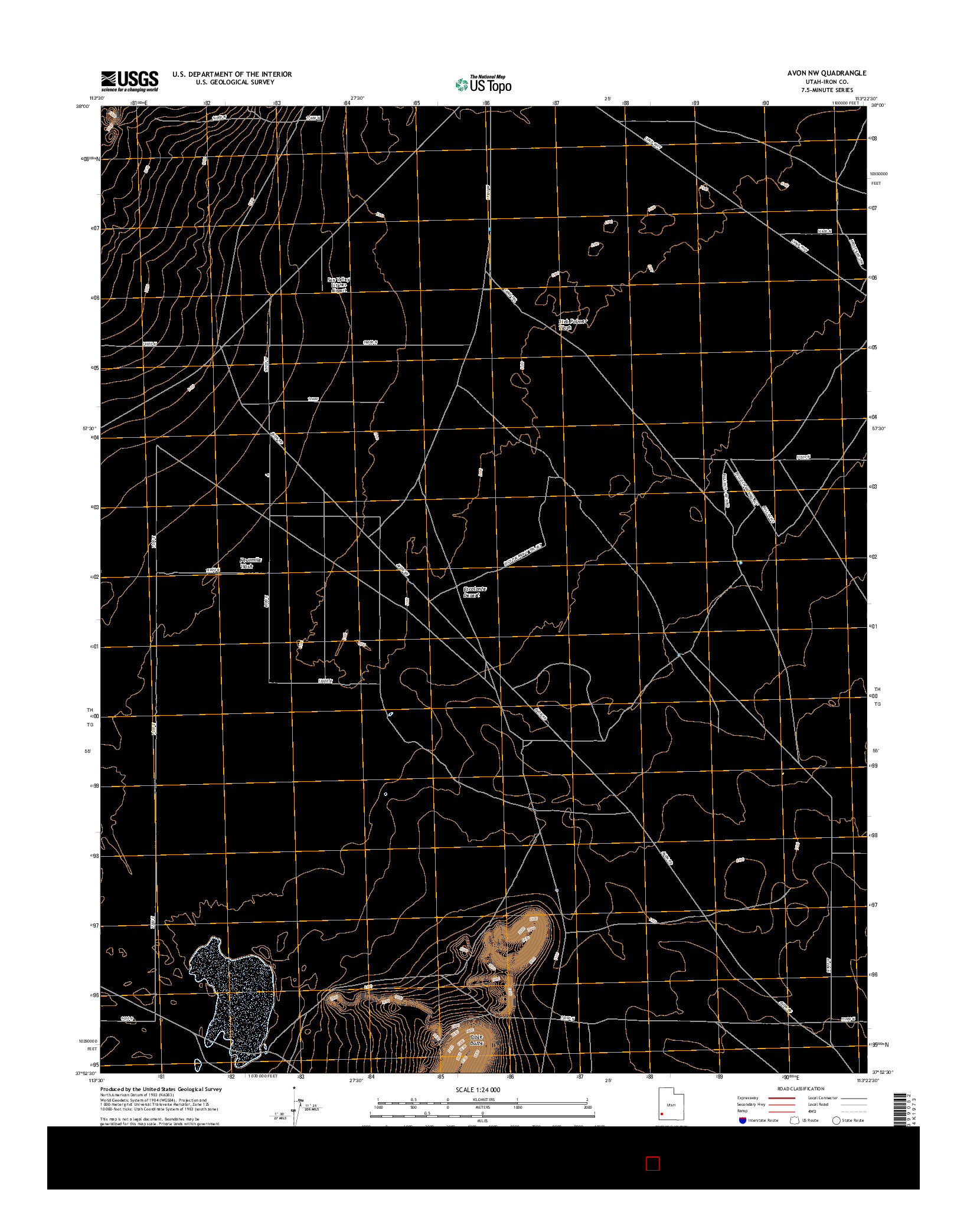 USGS US TOPO 7.5-MINUTE MAP FOR AVON NW, UT 2017