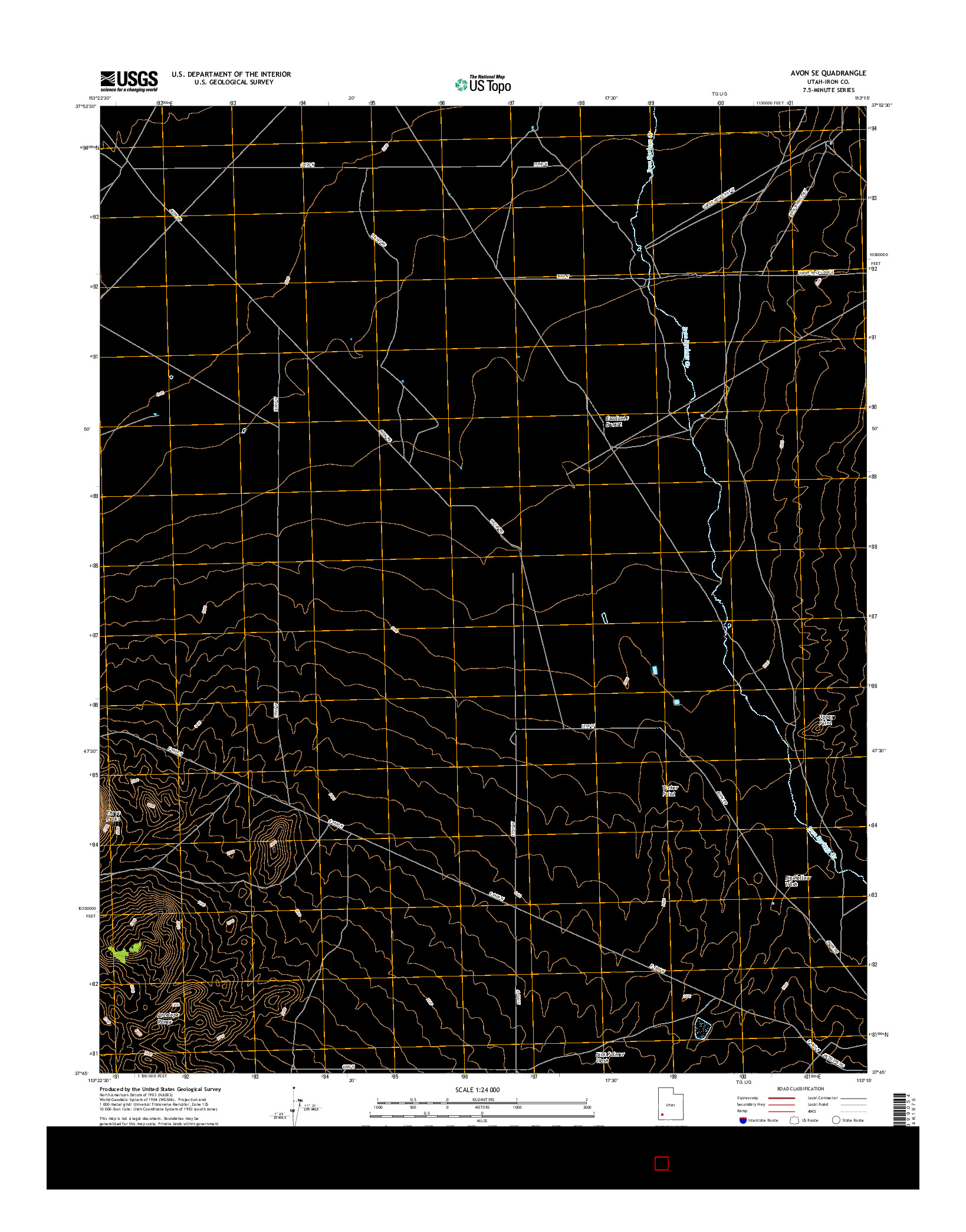 USGS US TOPO 7.5-MINUTE MAP FOR AVON SE, UT 2017