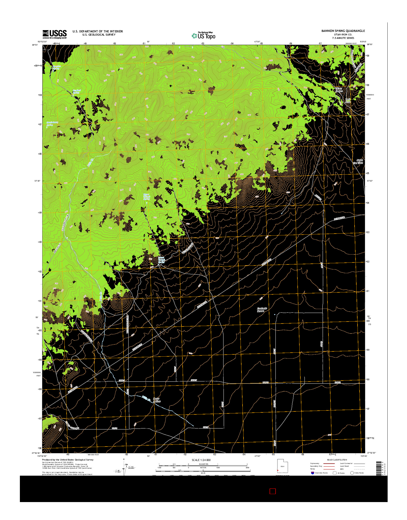 USGS US TOPO 7.5-MINUTE MAP FOR BANNION SPRING, UT 2017