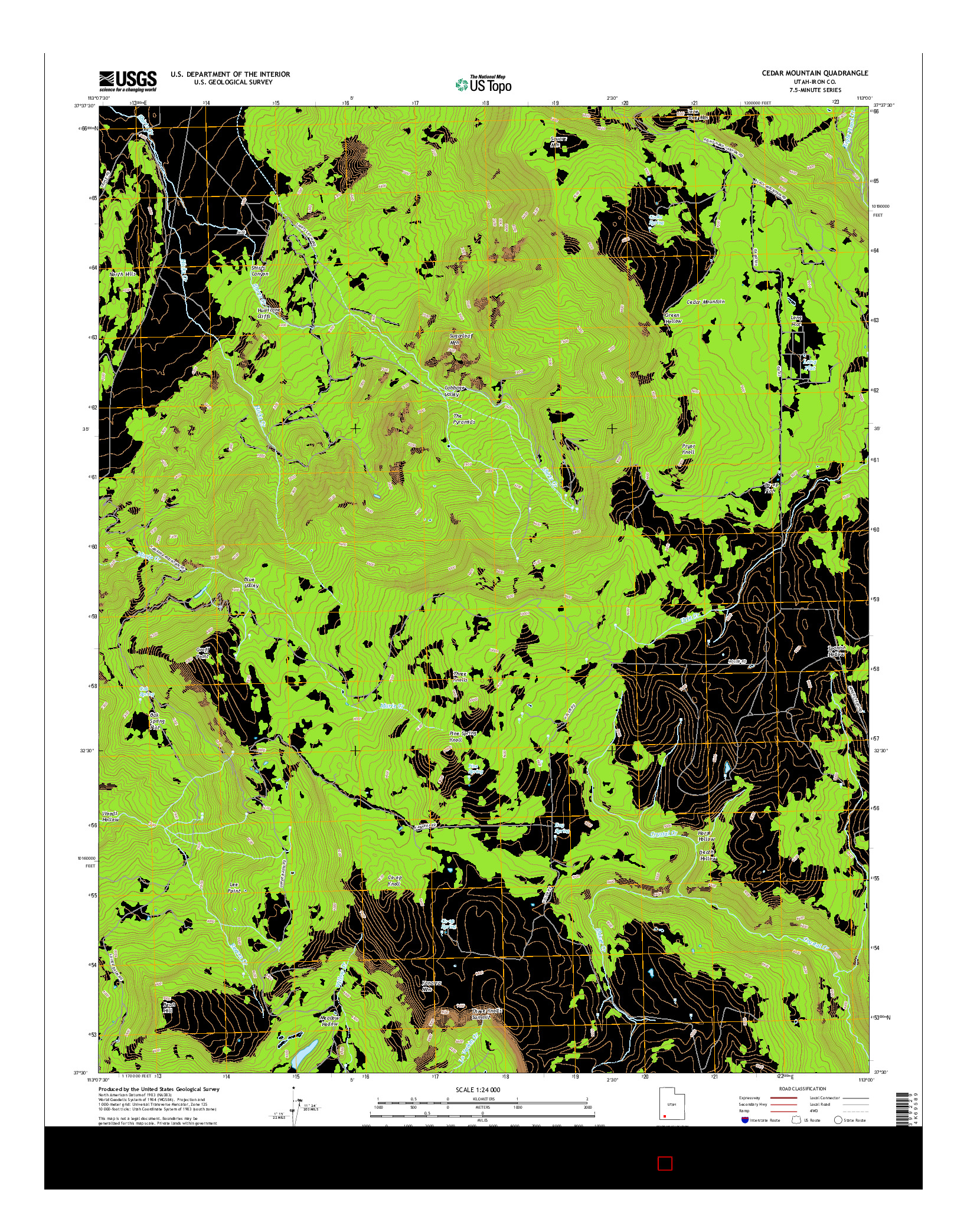 USGS US TOPO 7.5-MINUTE MAP FOR CEDAR MOUNTAIN, UT 2017