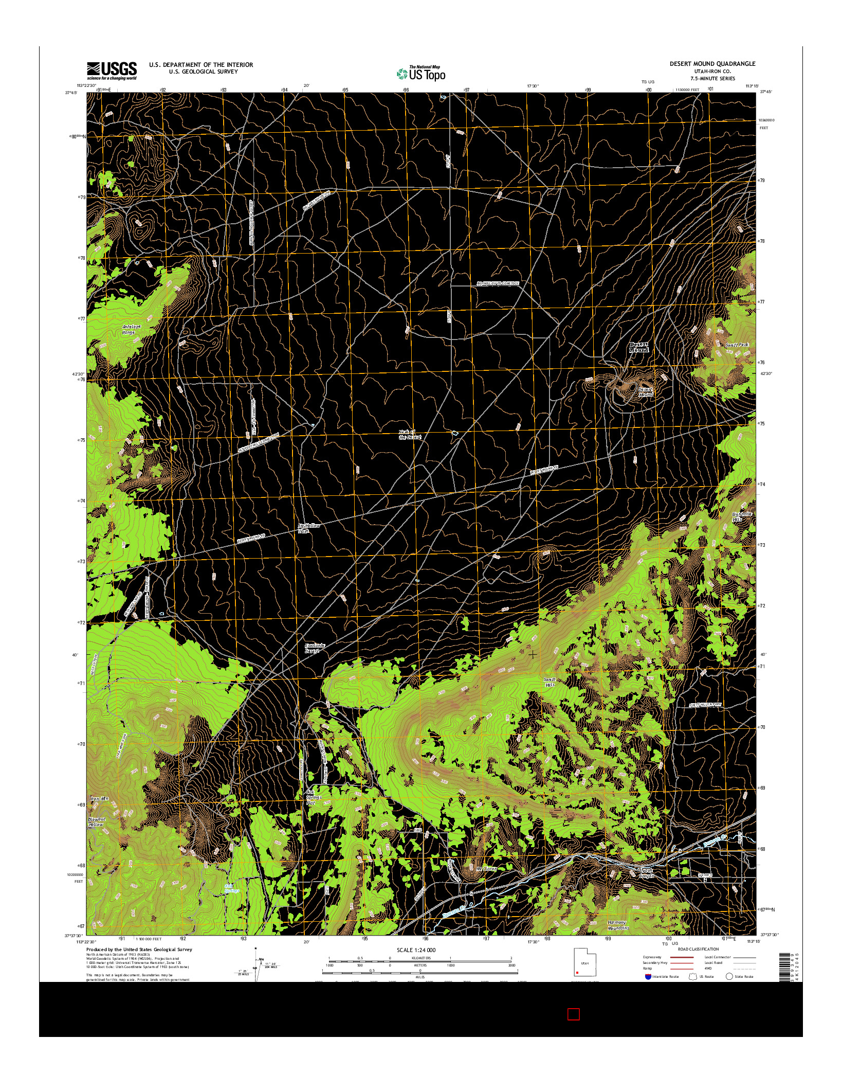 USGS US TOPO 7.5-MINUTE MAP FOR DESERT MOUND, UT 2017