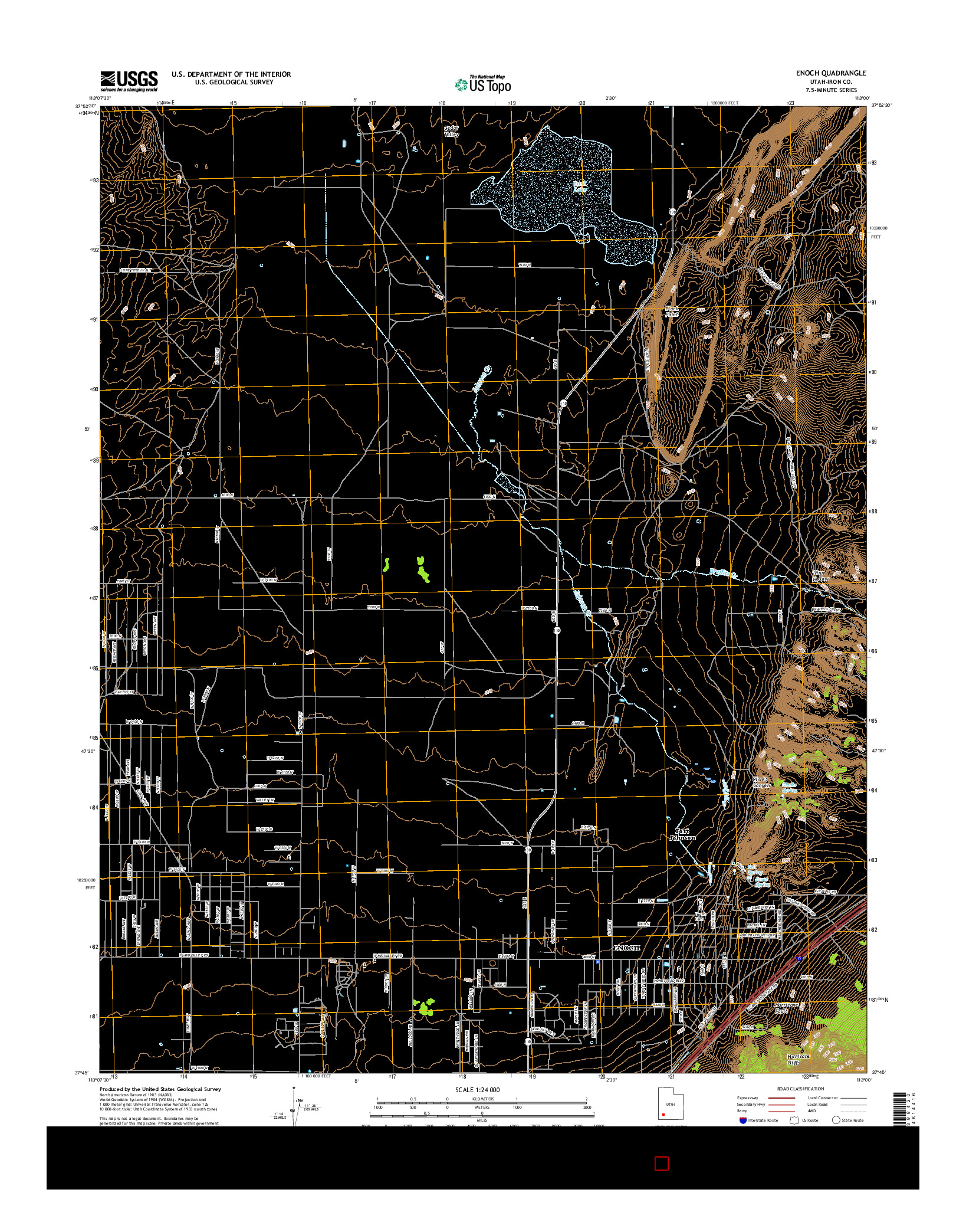 USGS US TOPO 7.5-MINUTE MAP FOR ENOCH, UT 2017