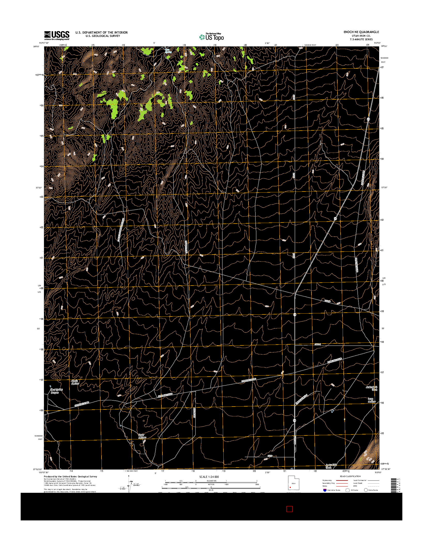 USGS US TOPO 7.5-MINUTE MAP FOR ENOCH NE, UT 2017