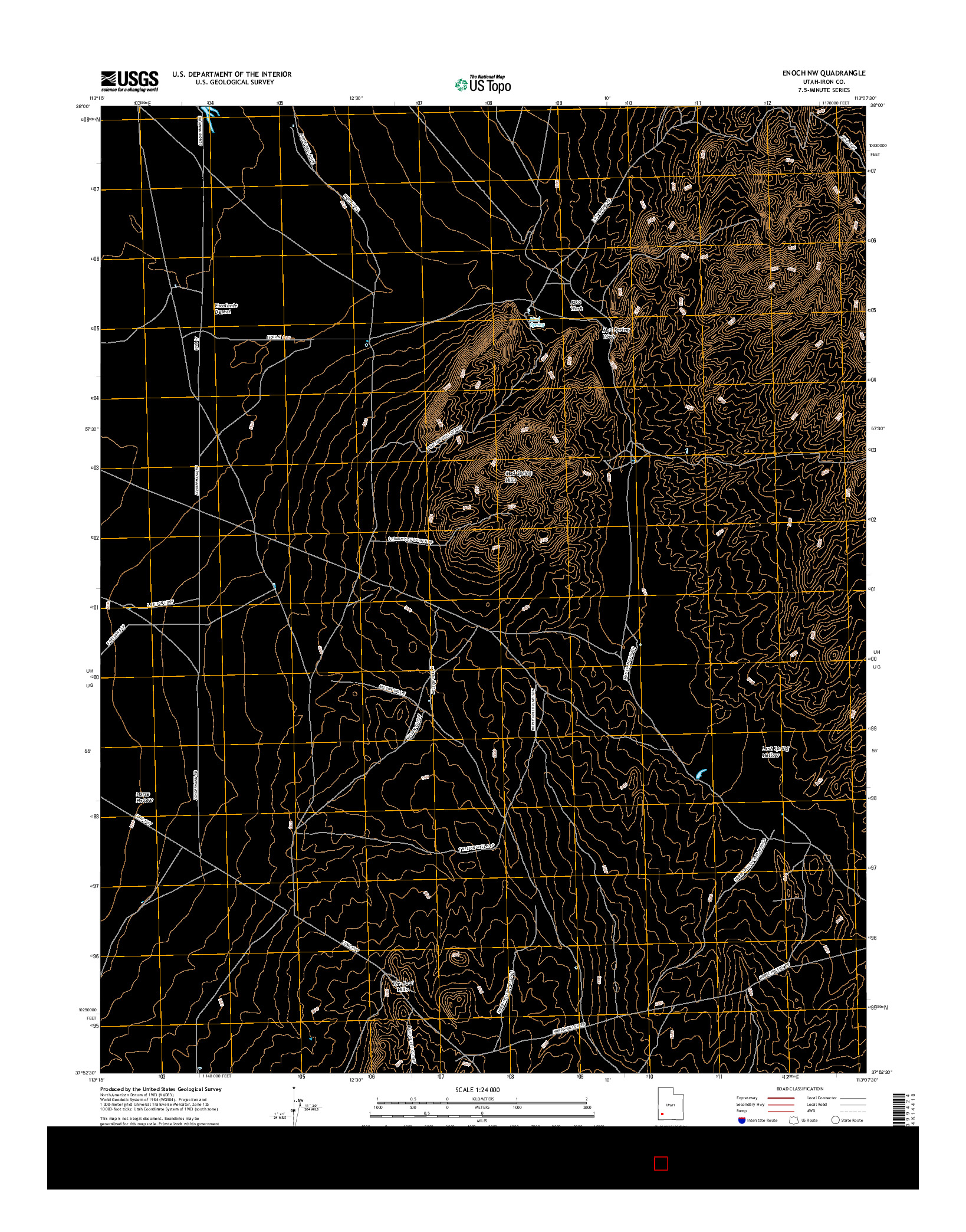 USGS US TOPO 7.5-MINUTE MAP FOR ENOCH NW, UT 2017