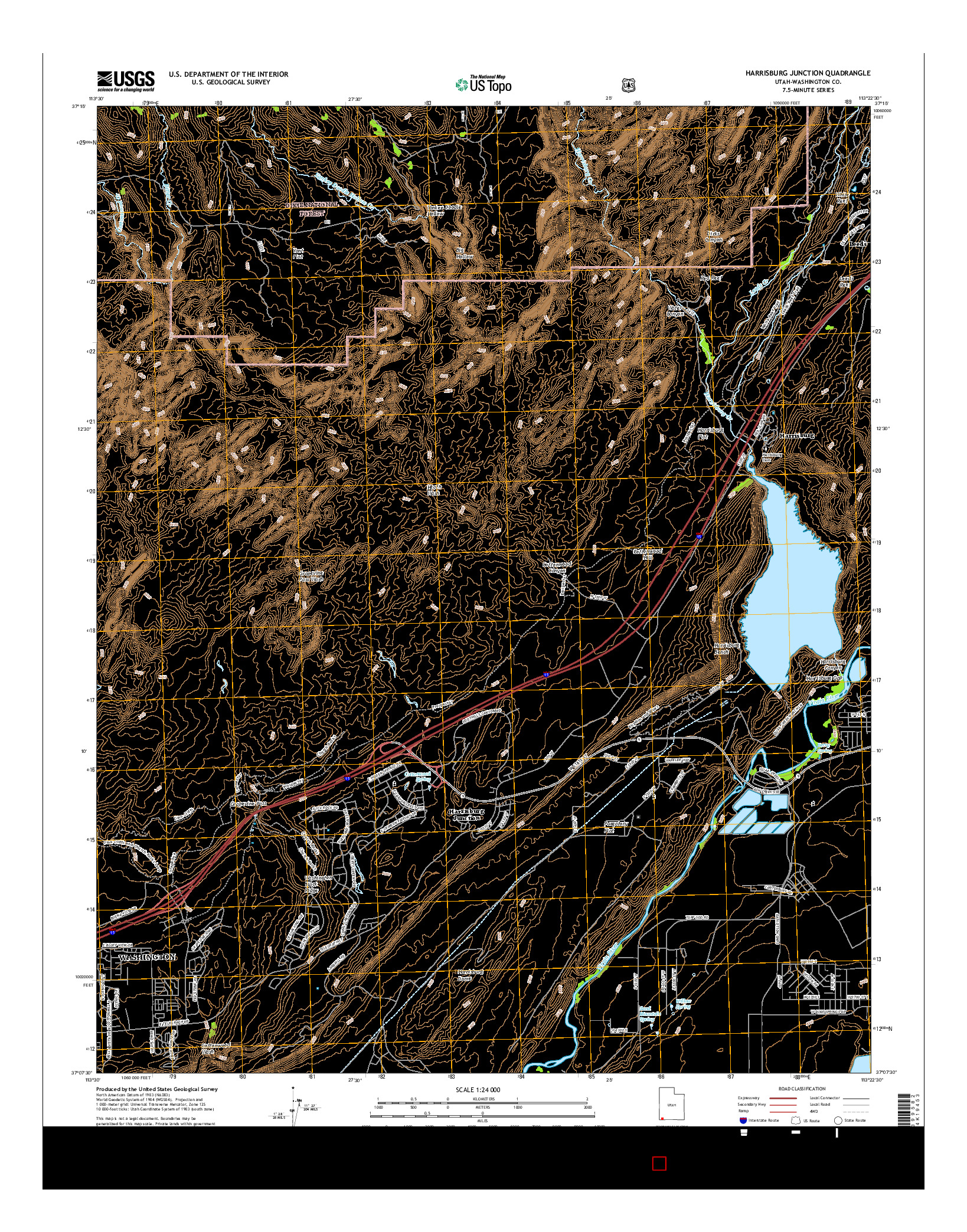 USGS US TOPO 7.5-MINUTE MAP FOR HARRISBURG JUNCTION, UT 2017