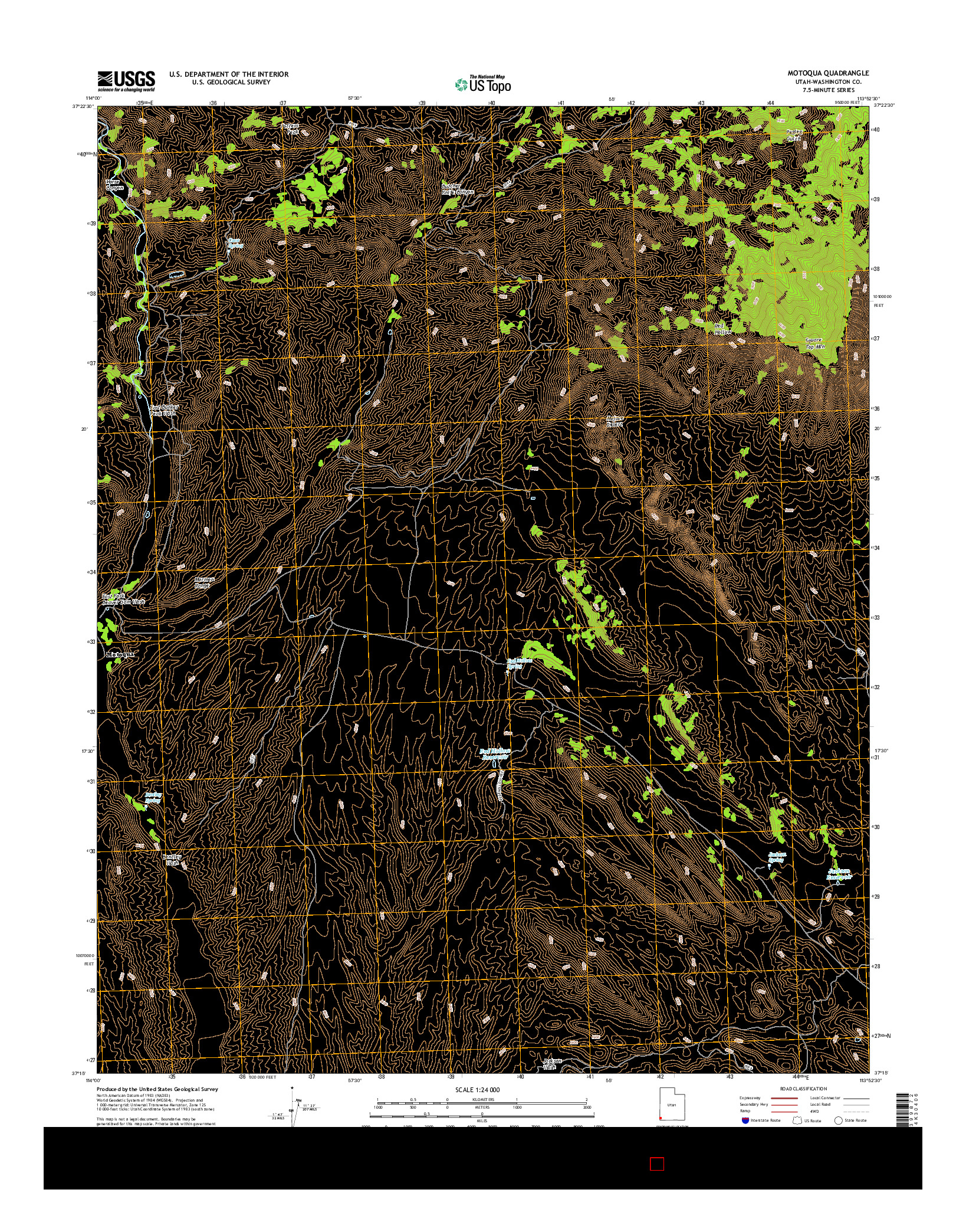 USGS US TOPO 7.5-MINUTE MAP FOR MOTOQUA, UT 2017