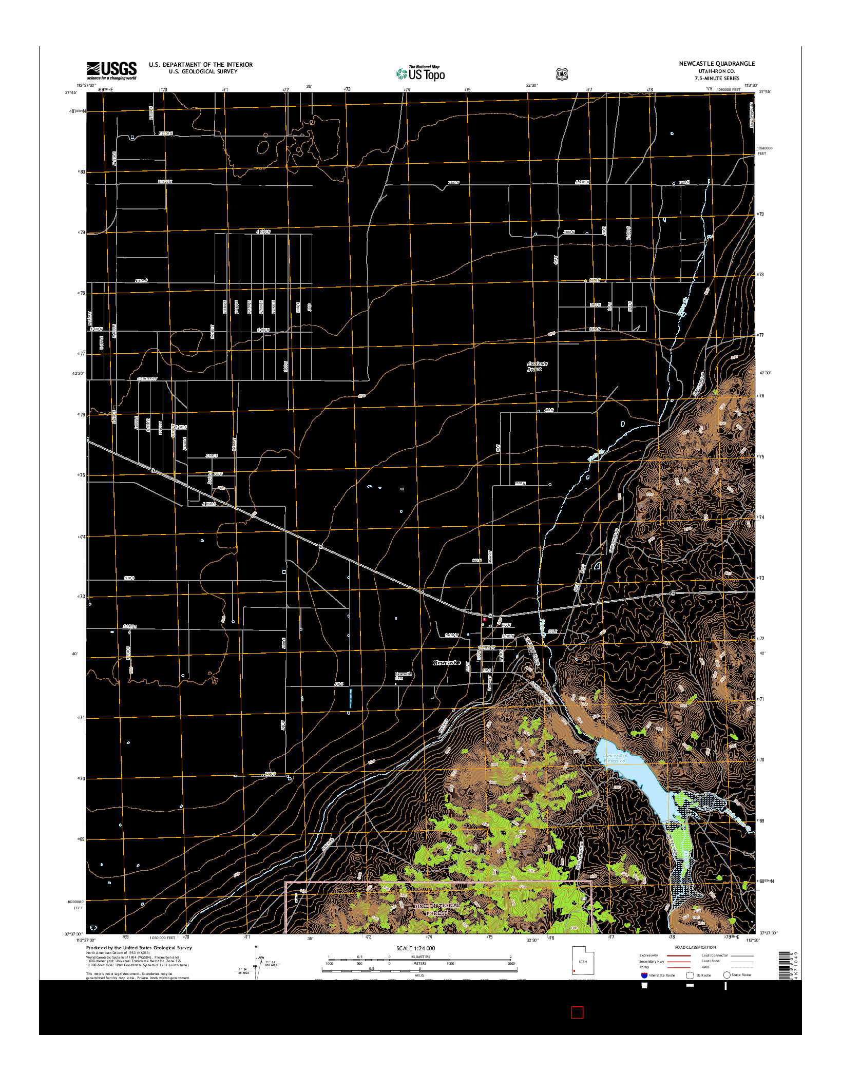 USGS US TOPO 7.5-MINUTE MAP FOR NEWCASTLE, UT 2017
