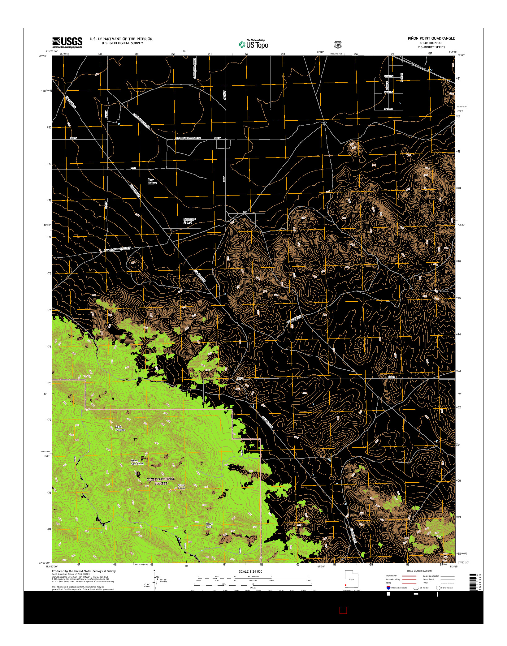 USGS US TOPO 7.5-MINUTE MAP FOR PIñON POINT, UT 2017
