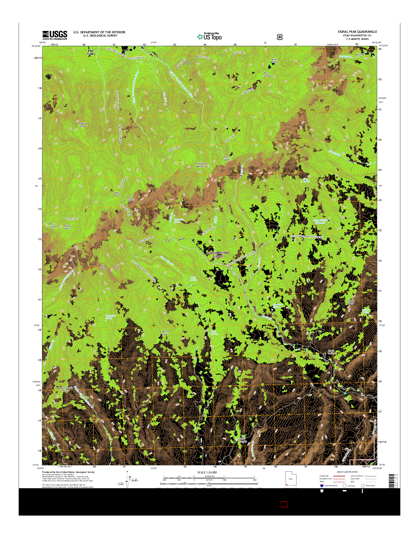 USGS US TOPO 7.5-MINUTE MAP FOR SIGNAL PEAK, UT 2017