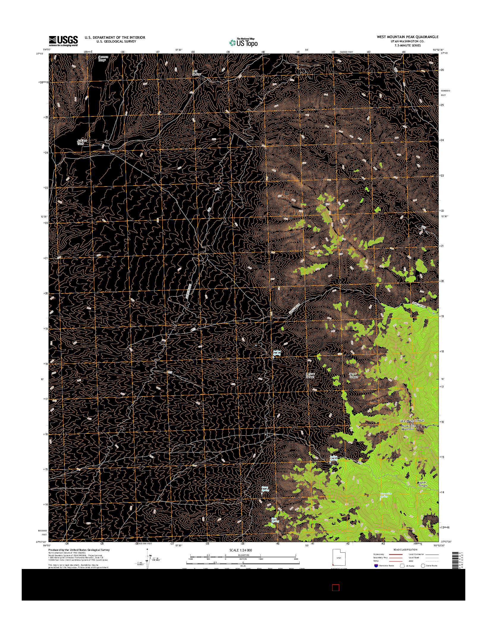 USGS US TOPO 7.5-MINUTE MAP FOR WEST MOUNTAIN PEAK, UT 2017