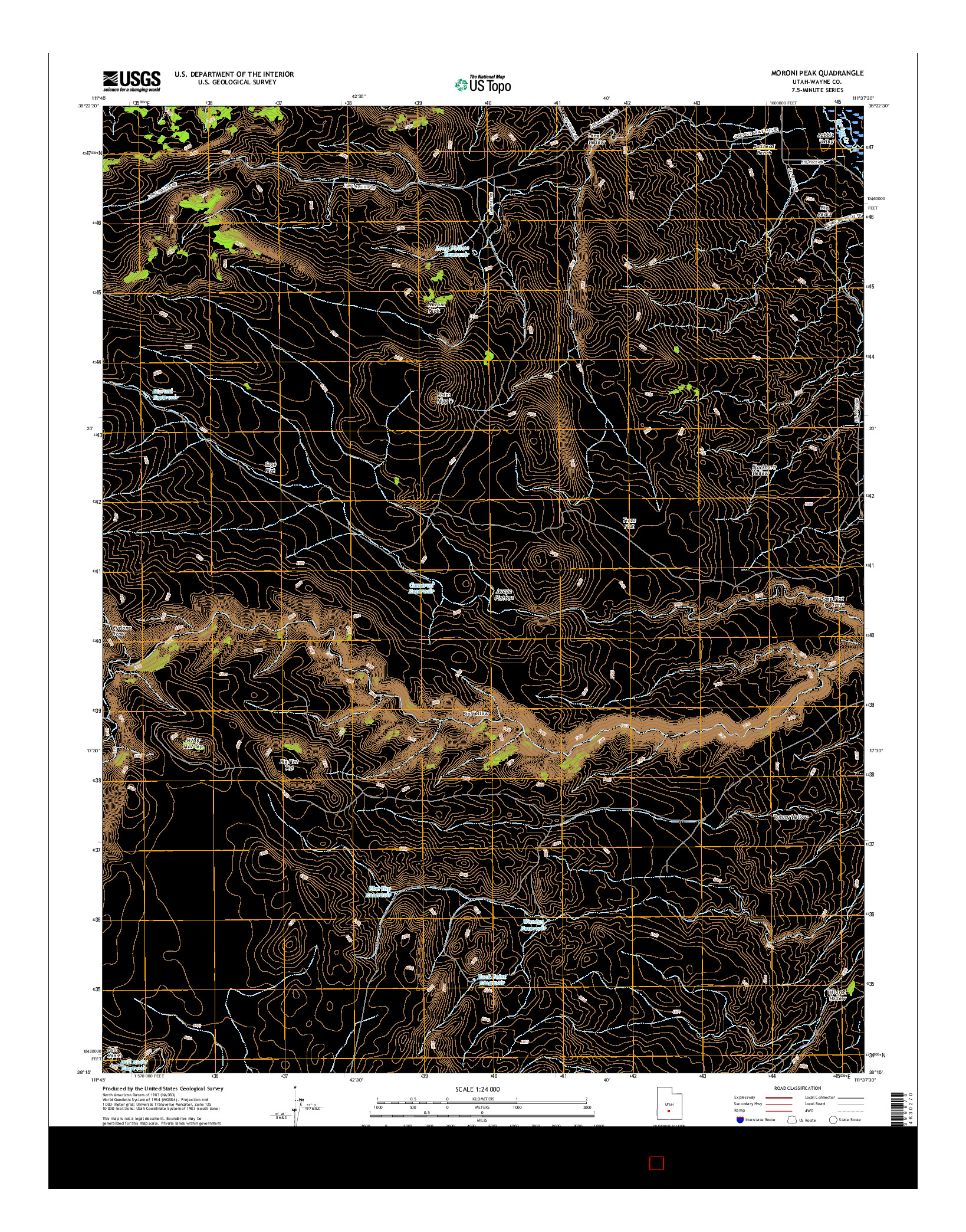 USGS US TOPO 7.5-MINUTE MAP FOR MORONI PEAK, UT 2017