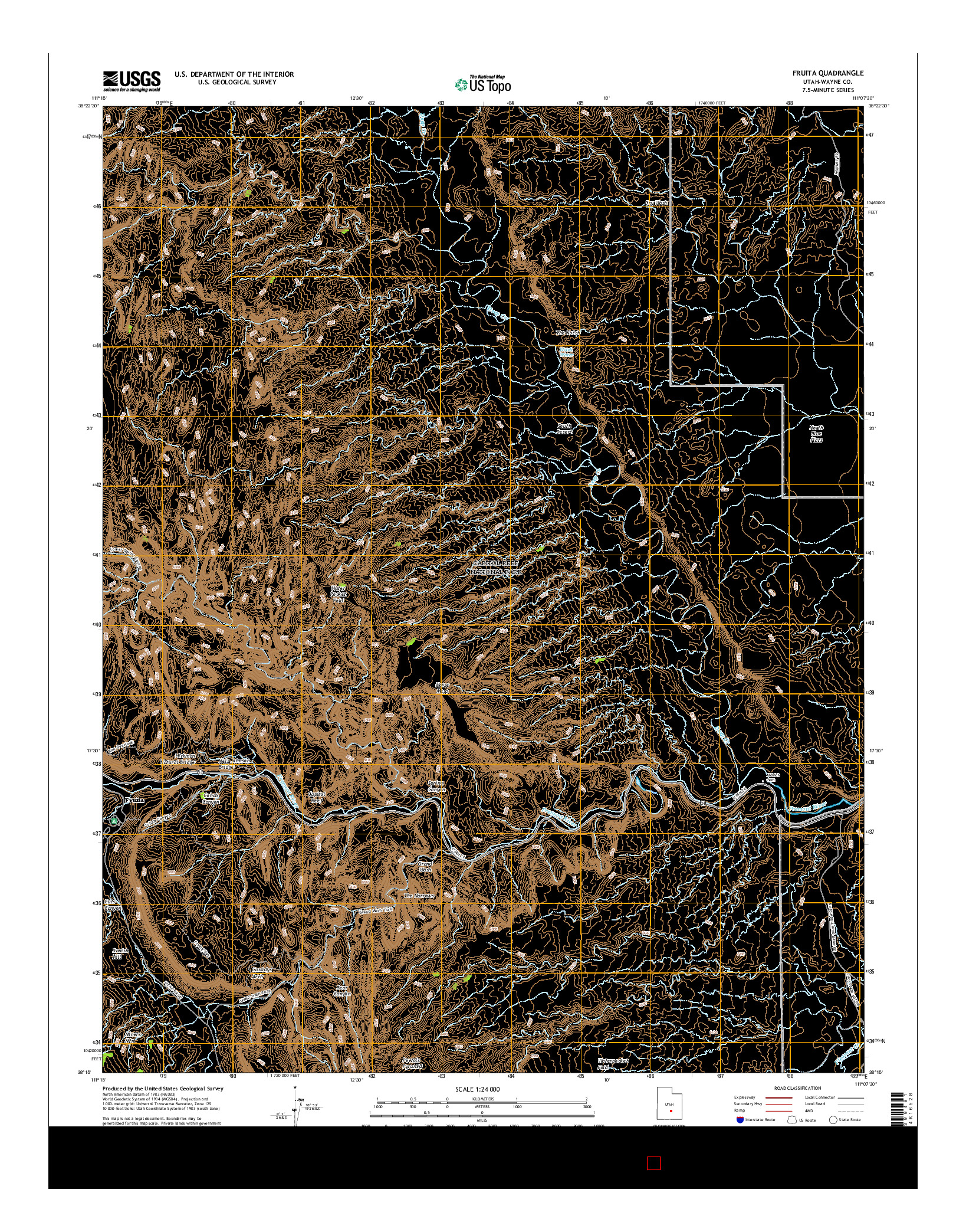 USGS US TOPO 7.5-MINUTE MAP FOR FRUITA, UT 2017