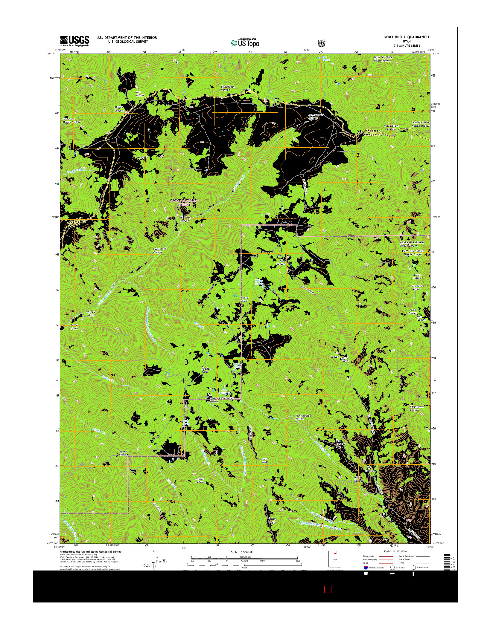 USGS US TOPO 7.5-MINUTE MAP FOR BYBEE KNOLL, UT 2017