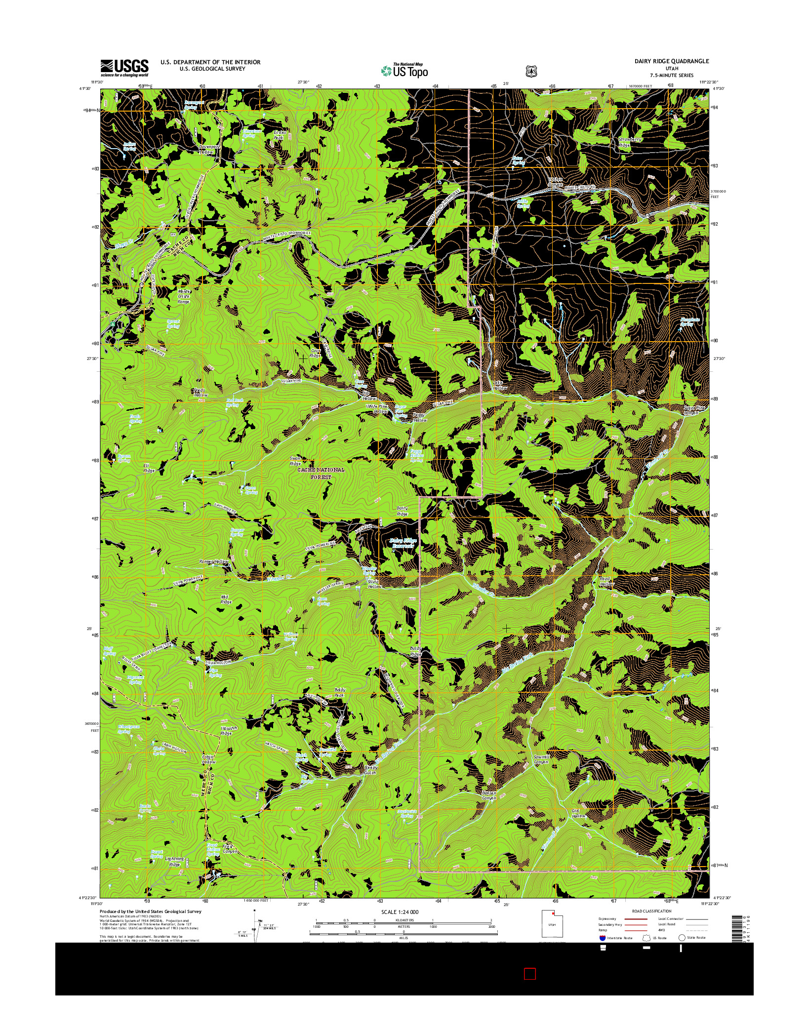 USGS US TOPO 7.5-MINUTE MAP FOR DAIRY RIDGE, UT 2017