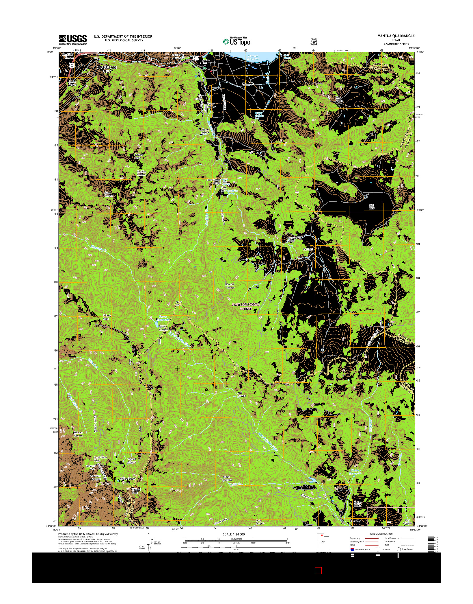 USGS US TOPO 7.5-MINUTE MAP FOR MANTUA, UT 2017
