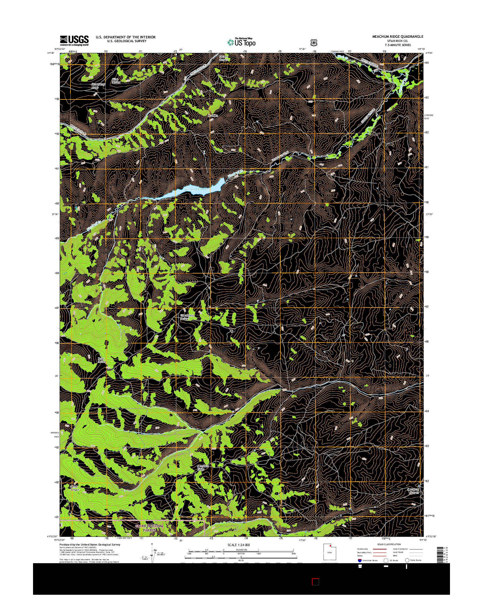 USGS US TOPO 7.5-MINUTE MAP FOR MEACHUM RIDGE, UT 2017