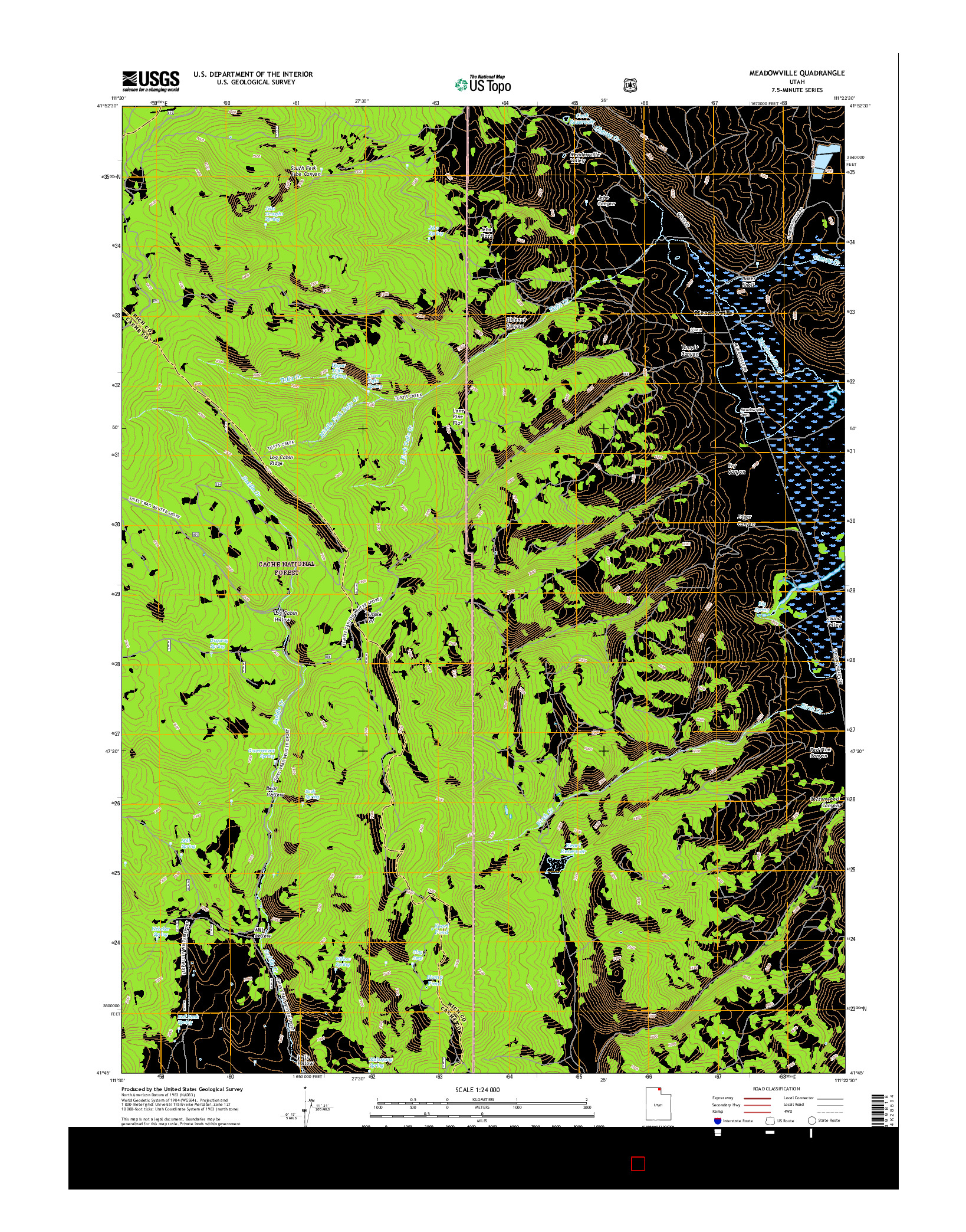 USGS US TOPO 7.5-MINUTE MAP FOR MEADOWVILLE, UT 2017