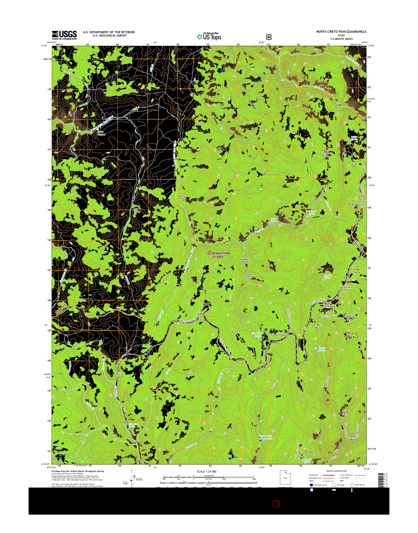 USGS US TOPO 7.5-MINUTE MAP FOR MONTE CRISTO PEAK, UT 2017