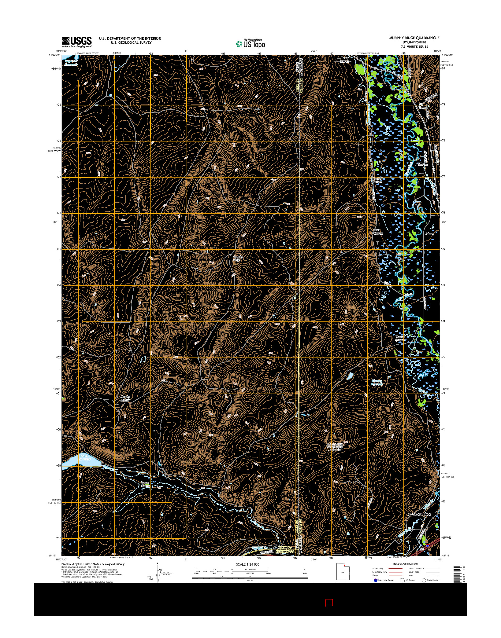 USGS US TOPO 7.5-MINUTE MAP FOR MURPHY RIDGE, UT-WY 2017