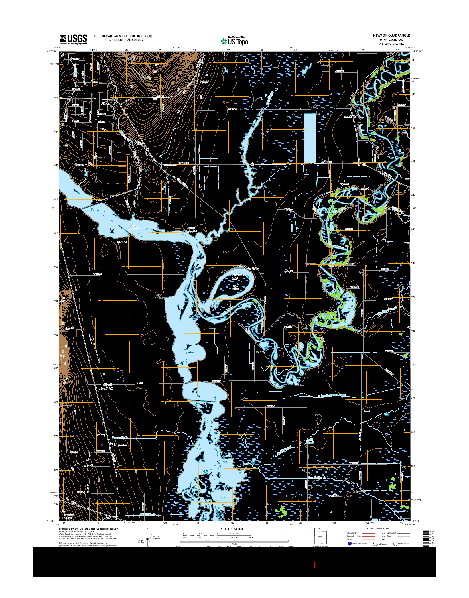 USGS US TOPO 7.5-MINUTE MAP FOR NEWTON, UT 2017