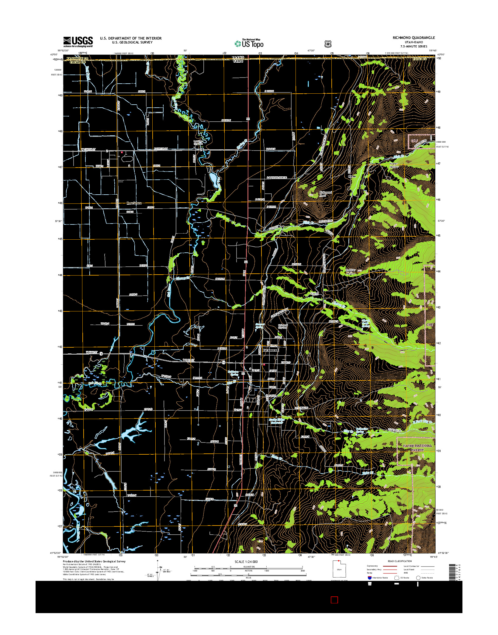 USGS US TOPO 7.5-MINUTE MAP FOR RICHMOND, UT-ID 2017
