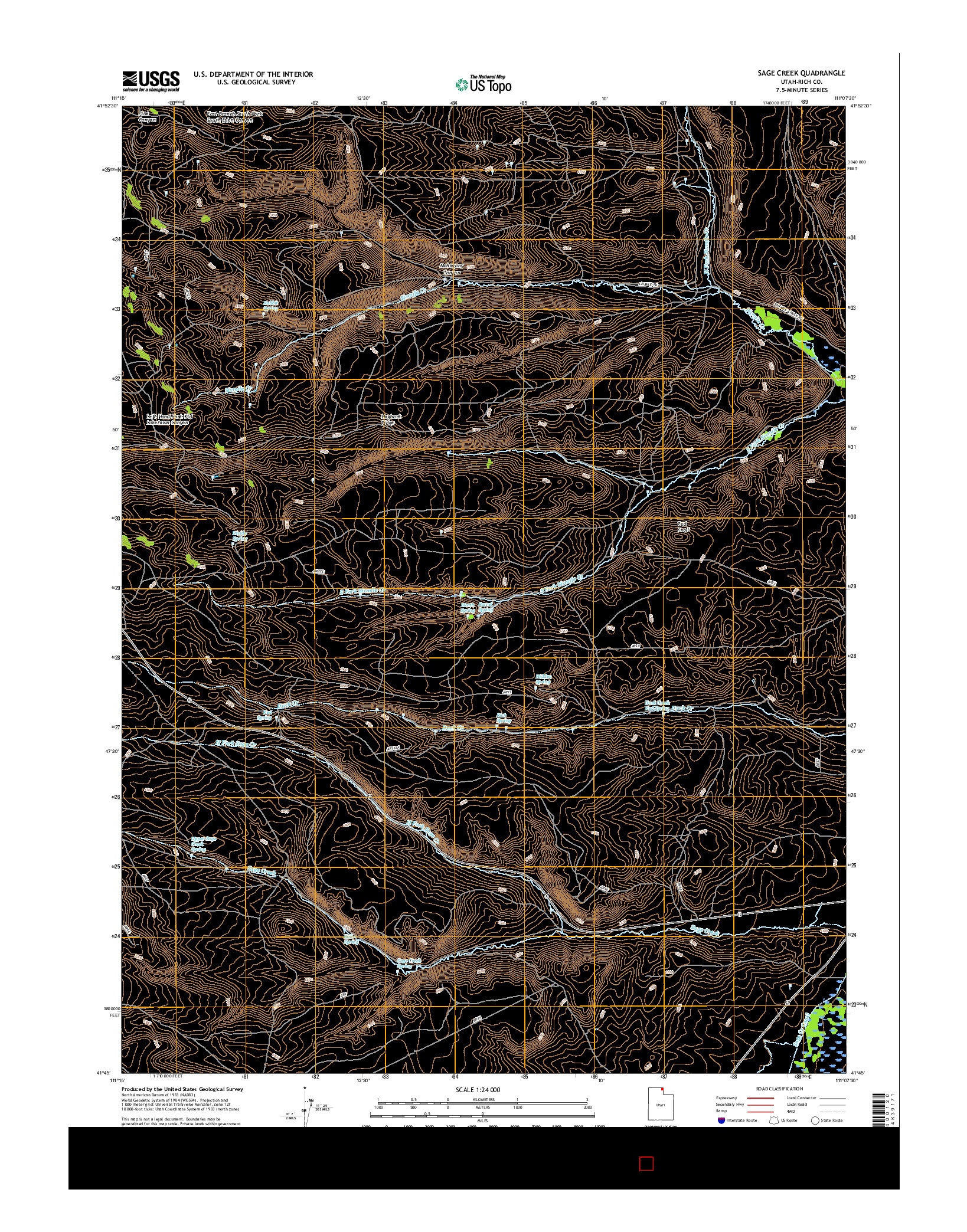 USGS US TOPO 7.5-MINUTE MAP FOR SAGE CREEK, UT 2017