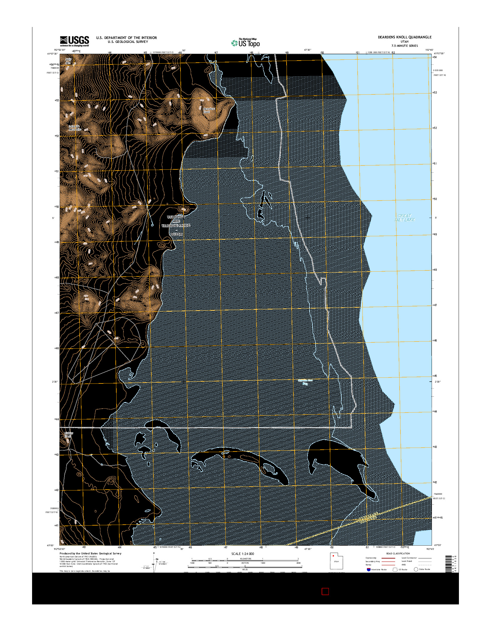 USGS US TOPO 7.5-MINUTE MAP FOR DEARDENS KNOLL, UT 2017