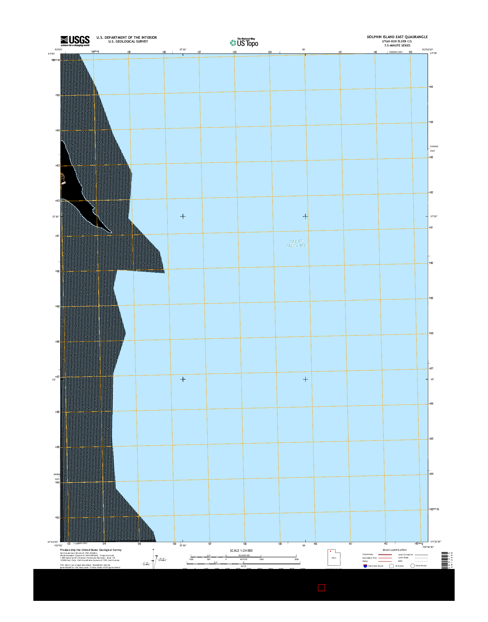 USGS US TOPO 7.5-MINUTE MAP FOR DOLPHIN ISLAND EAST, UT 2017