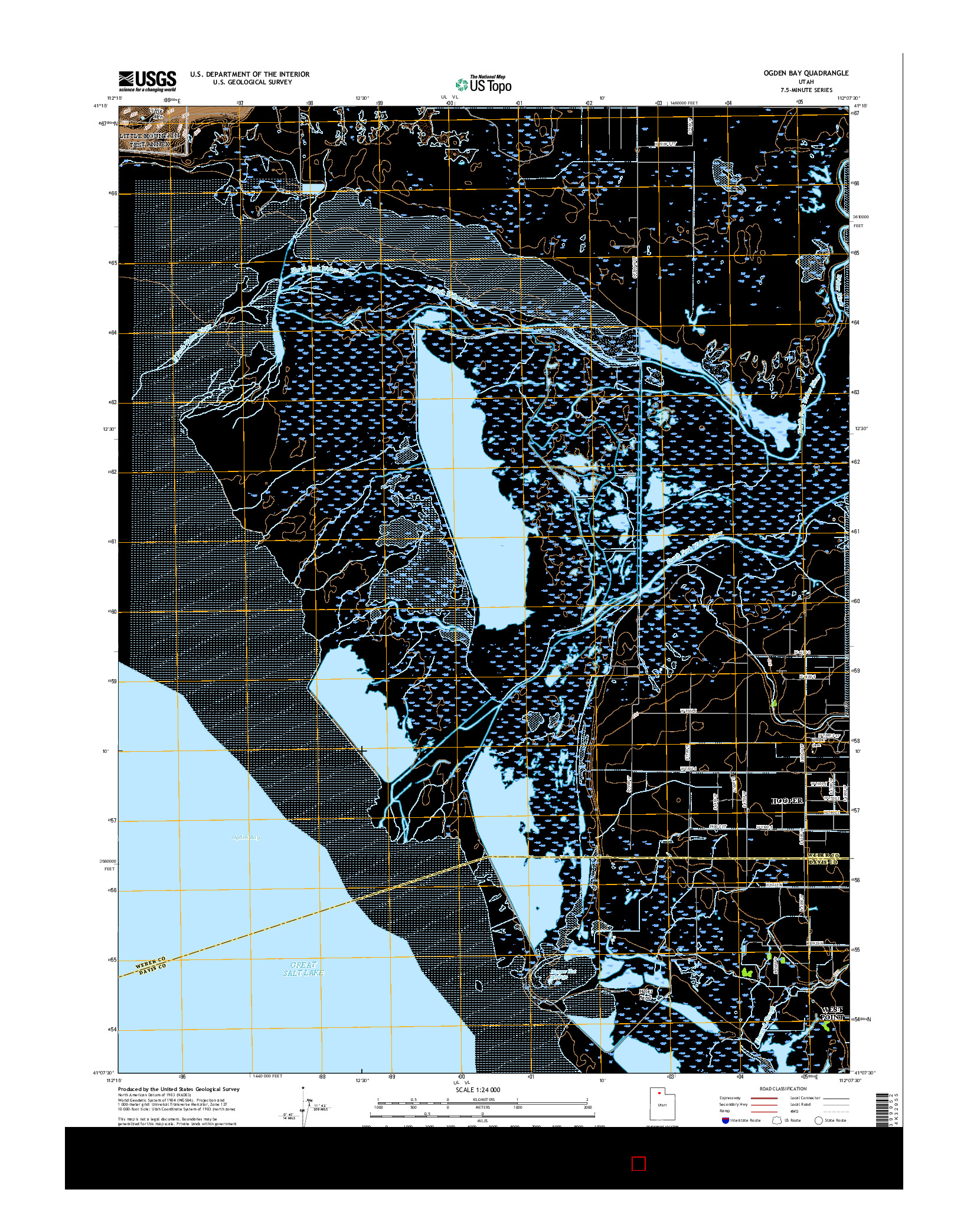 USGS US TOPO 7.5-MINUTE MAP FOR OGDEN BAY, UT 2017