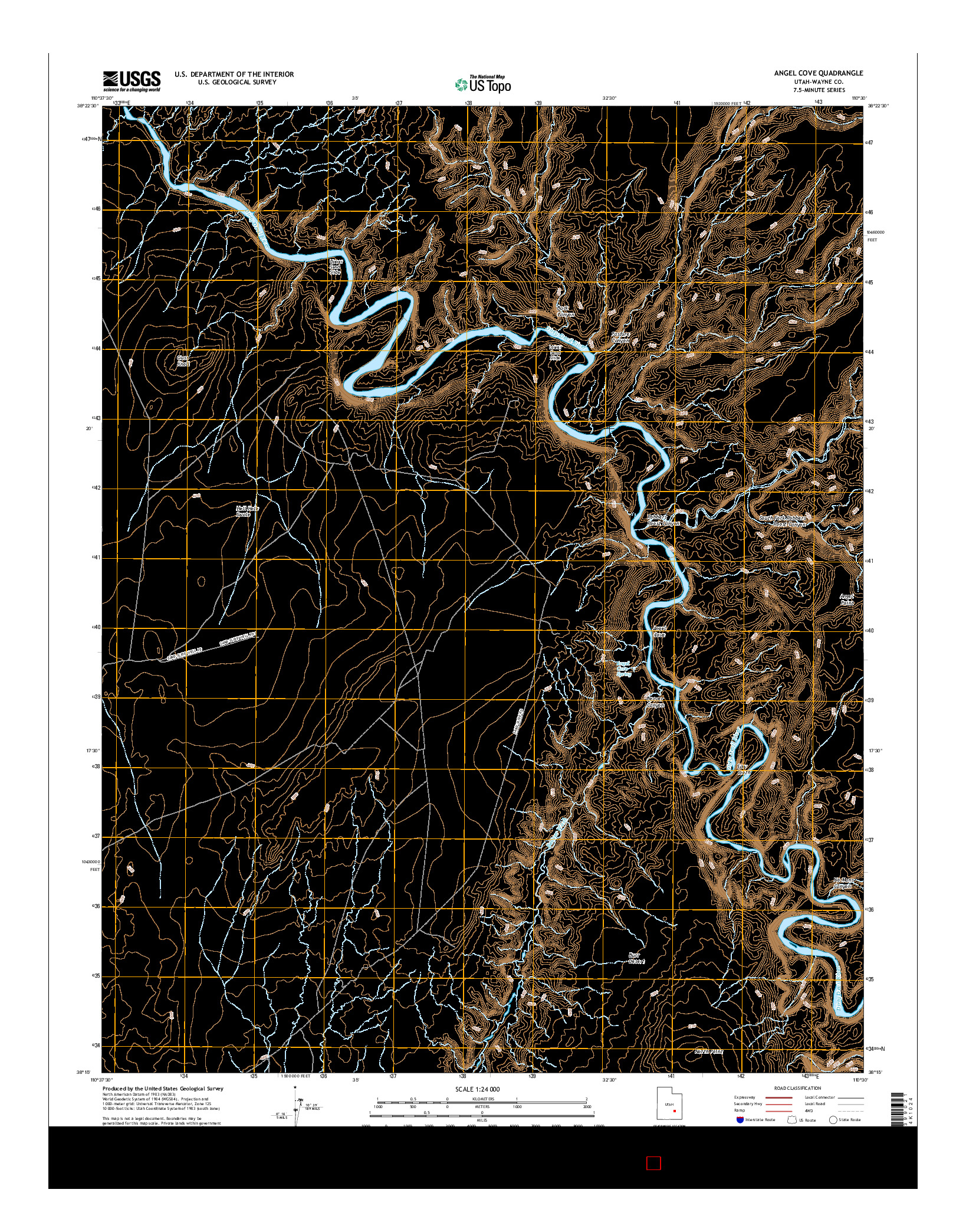 USGS US TOPO 7.5-MINUTE MAP FOR ANGEL COVE, UT 2017