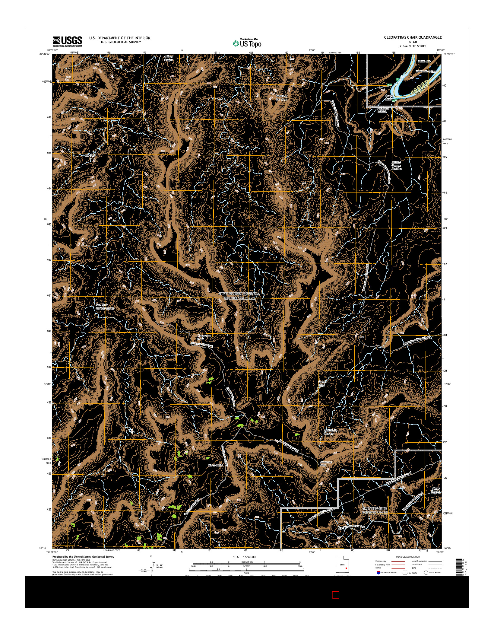 USGS US TOPO 7.5-MINUTE MAP FOR CLEOPATRAS CHAIR, UT 2017