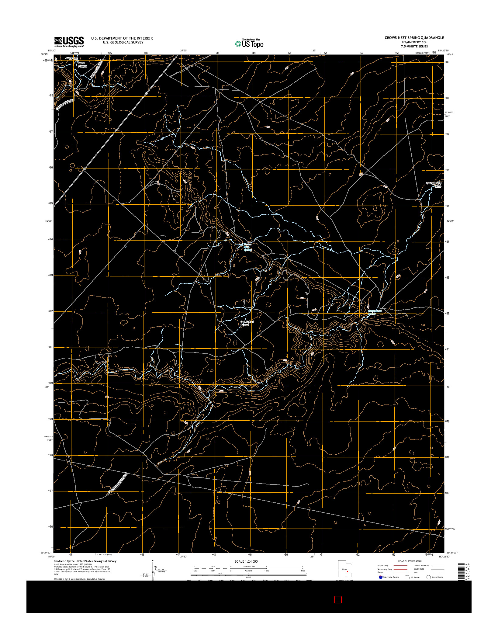USGS US TOPO 7.5-MINUTE MAP FOR CROWS NEST SPRING, UT 2017