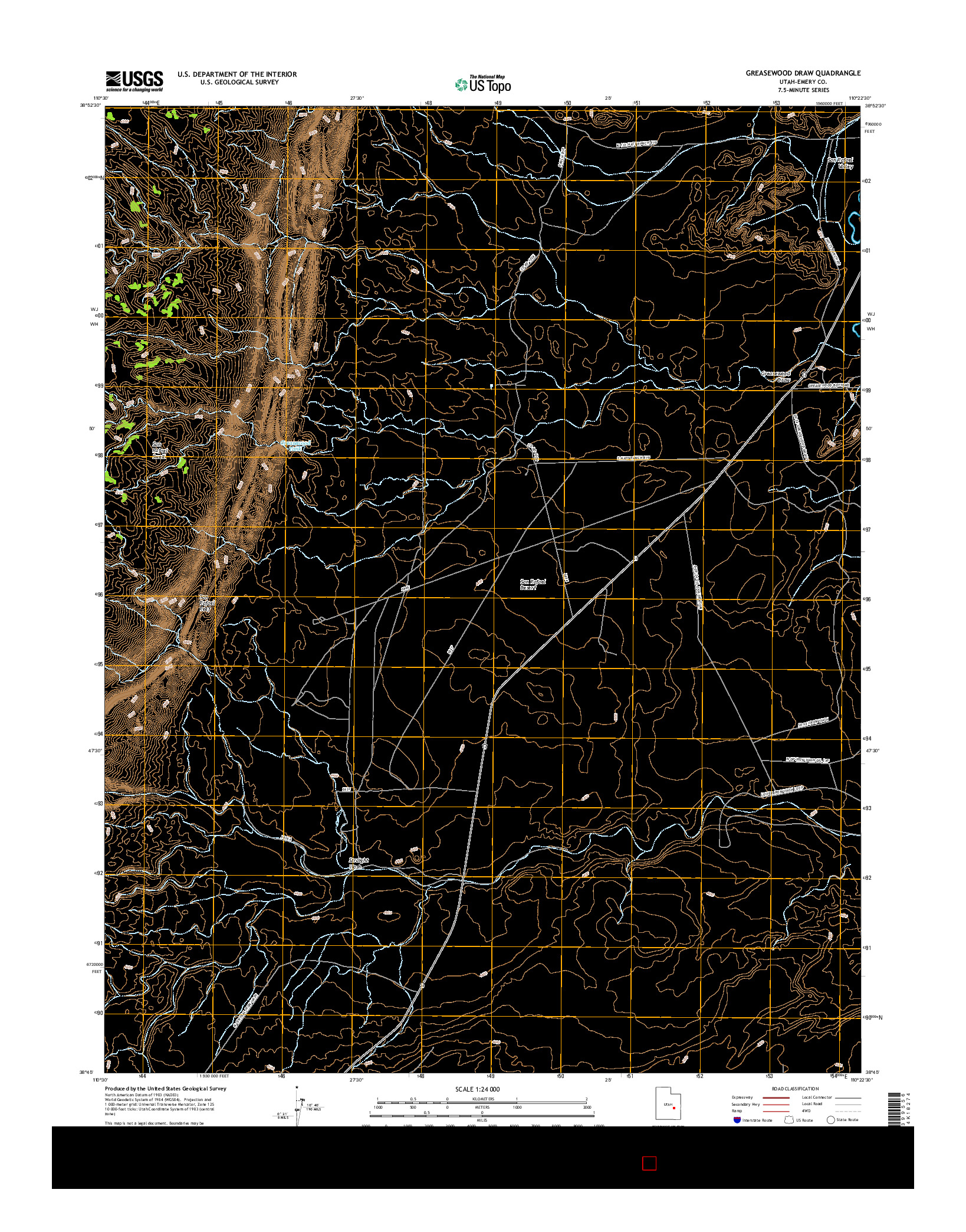 USGS US TOPO 7.5-MINUTE MAP FOR GREASEWOOD DRAW, UT 2017