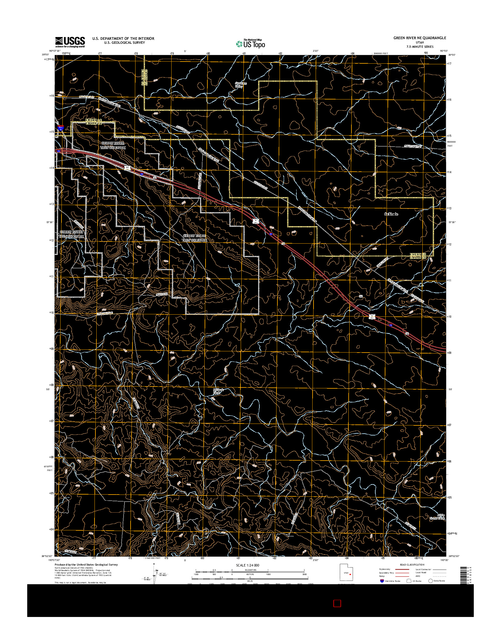 USGS US TOPO 7.5-MINUTE MAP FOR GREEN RIVER NE, UT 2017