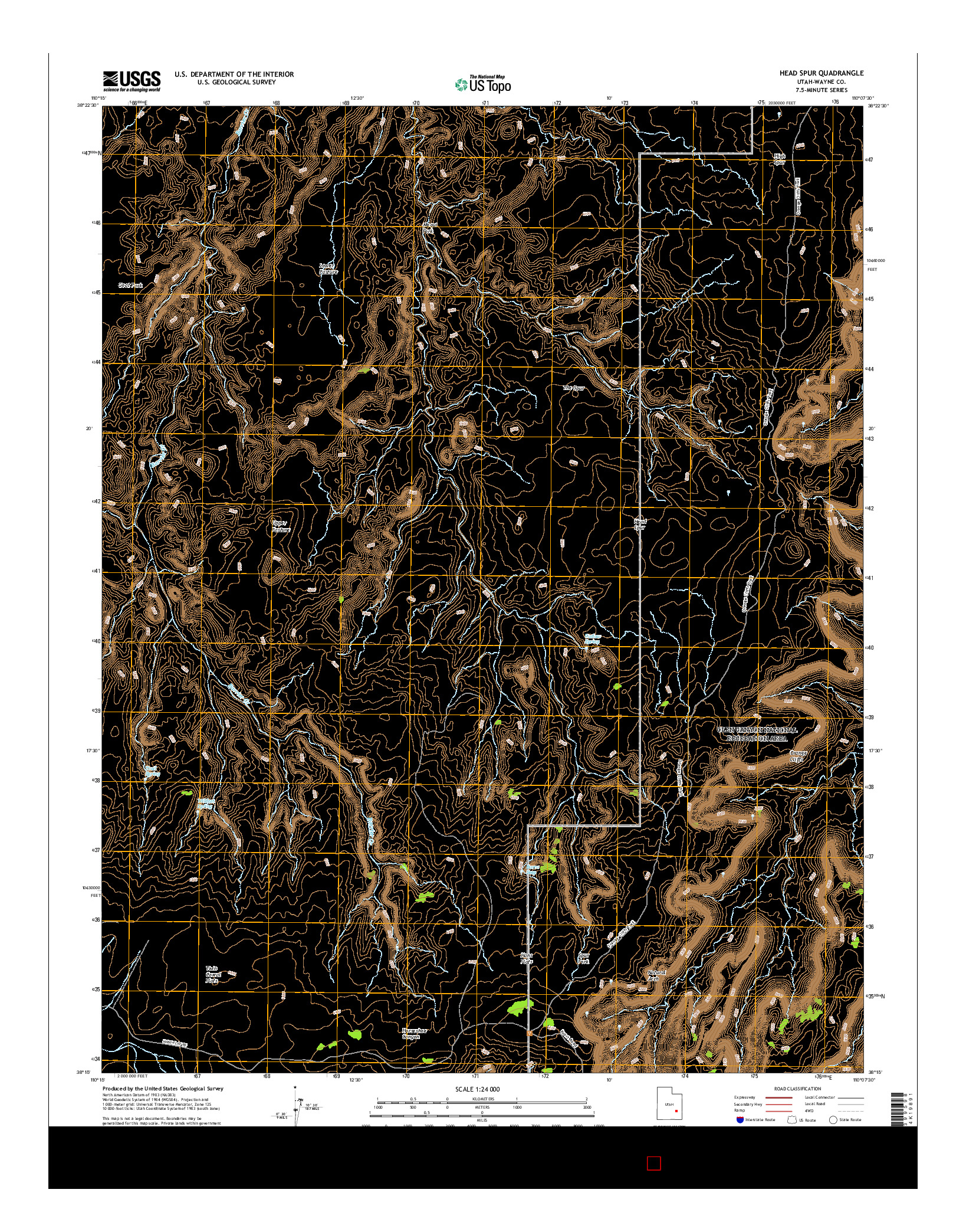 USGS US TOPO 7.5-MINUTE MAP FOR HEAD SPUR, UT 2017