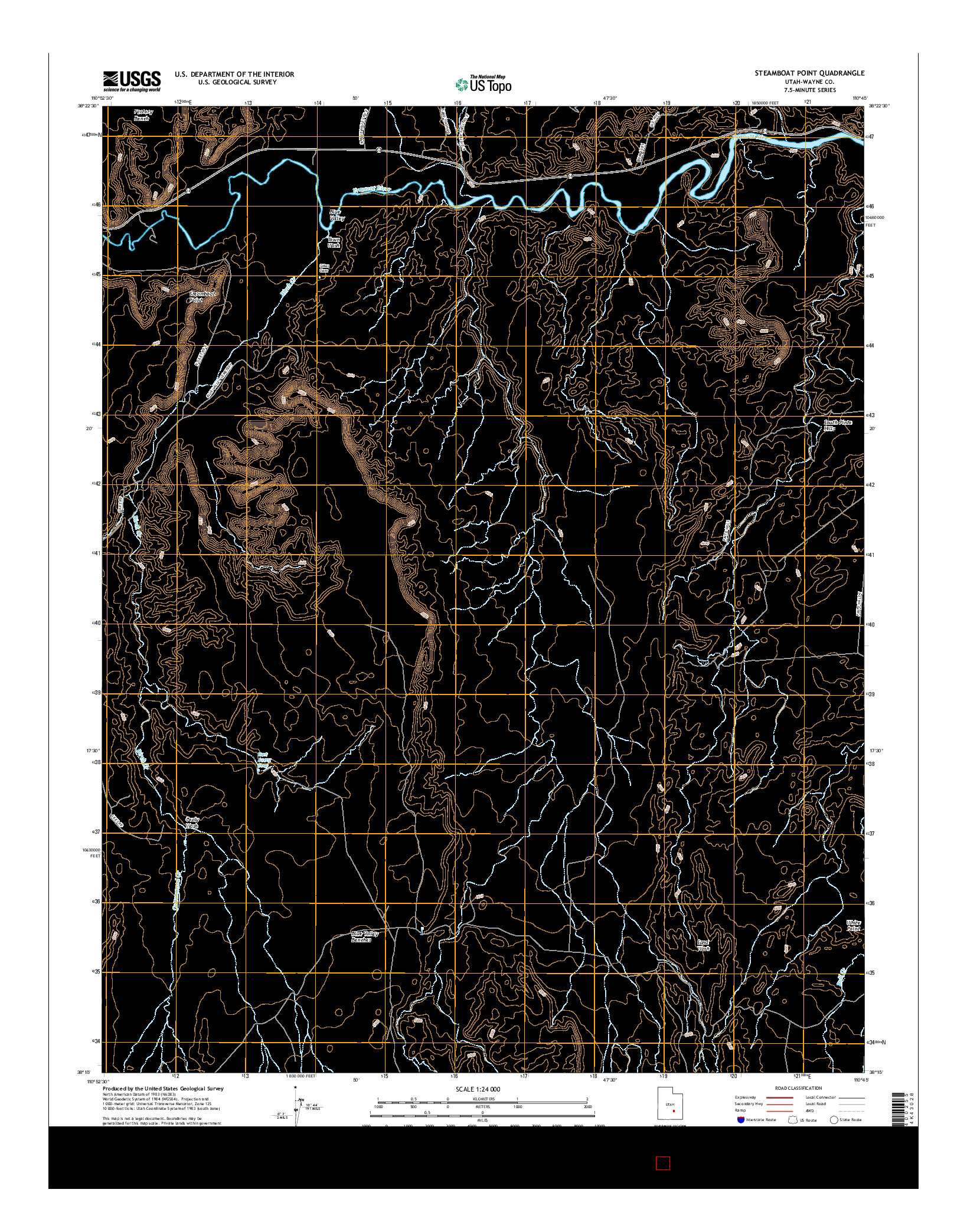 USGS US TOPO 7.5-MINUTE MAP FOR STEAMBOAT POINT, UT 2017