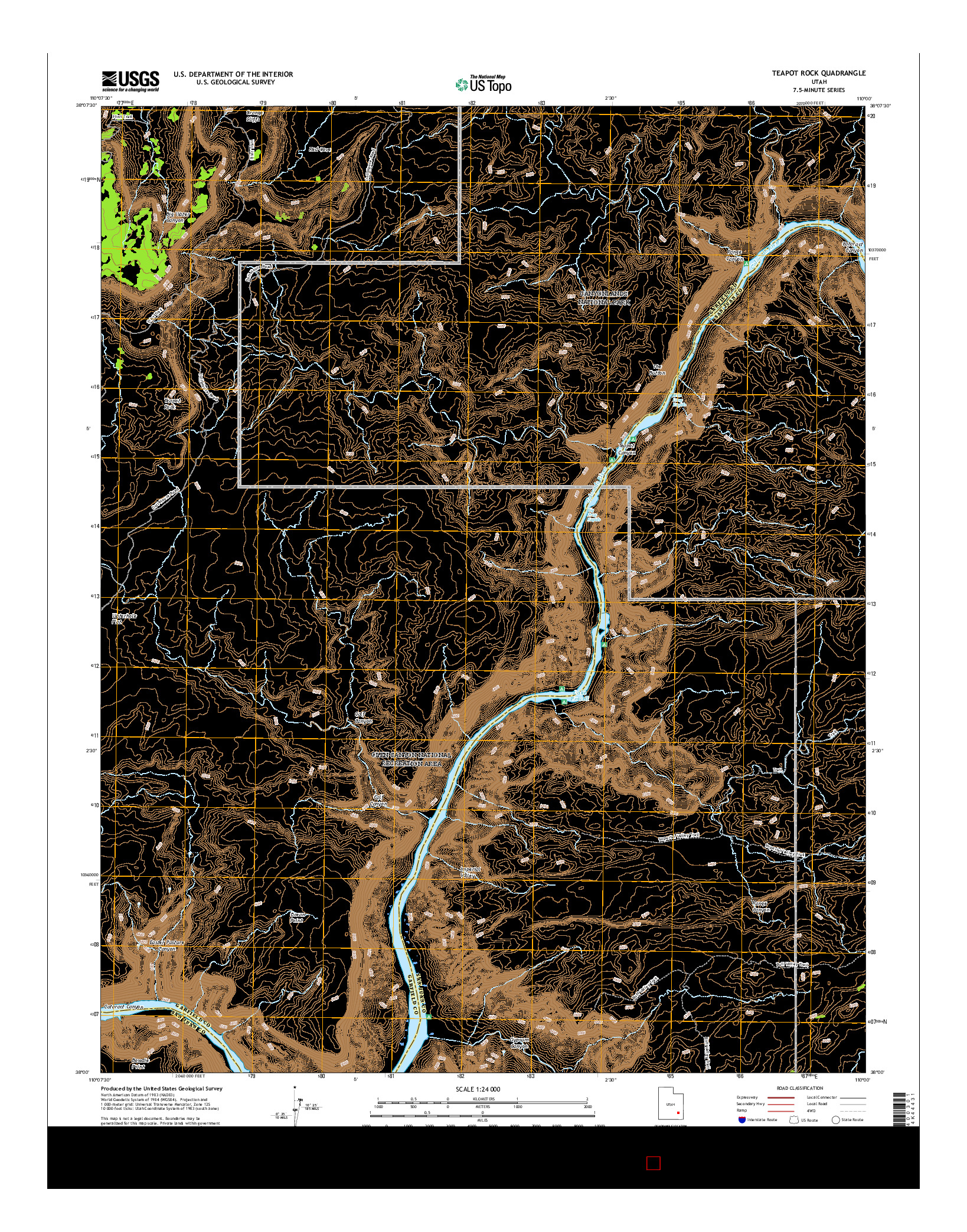 USGS US TOPO 7.5-MINUTE MAP FOR TEAPOT ROCK, UT 2017